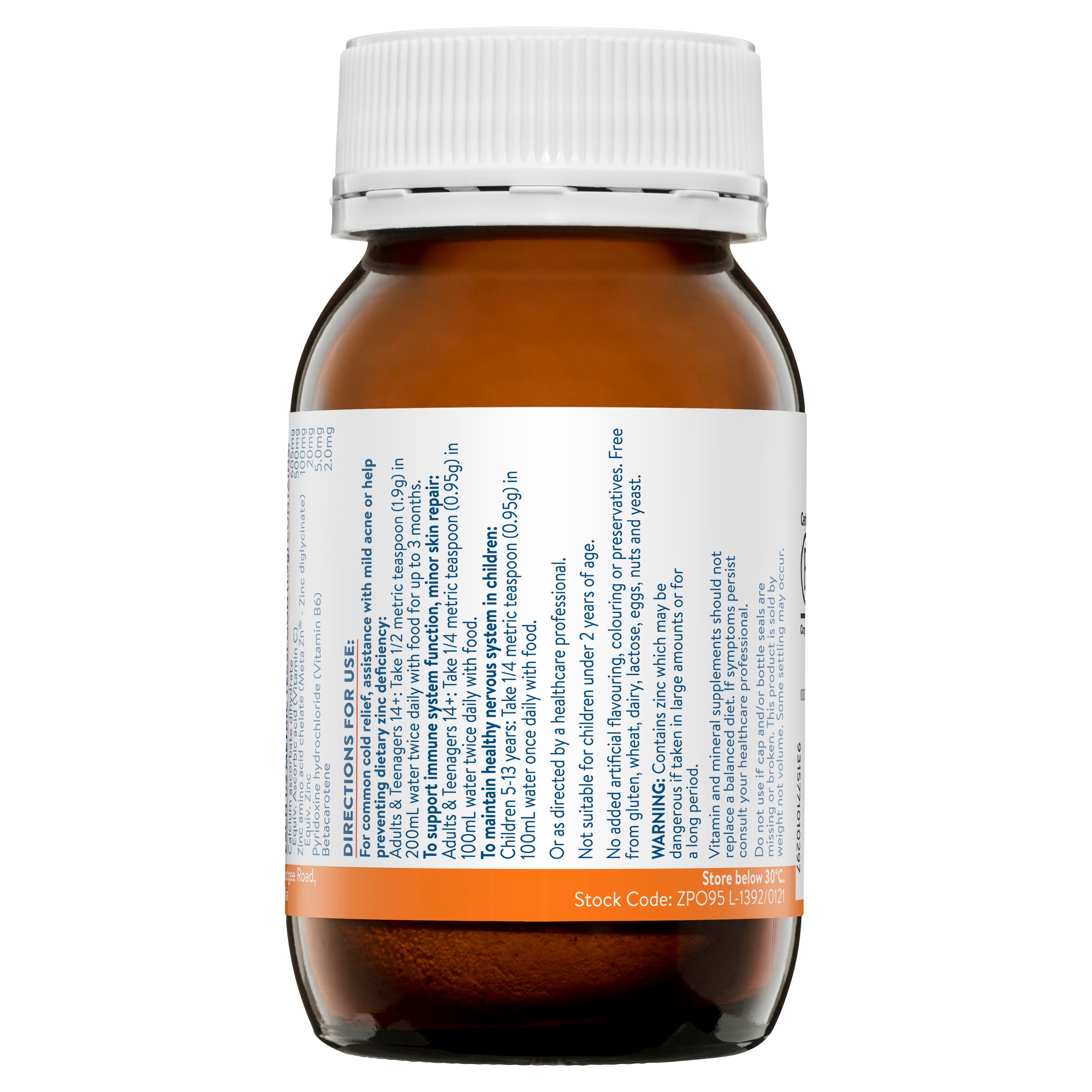 Ethical Nutrients Mega Zinc 40mg With Vitamin C Orange 95g - Image 2