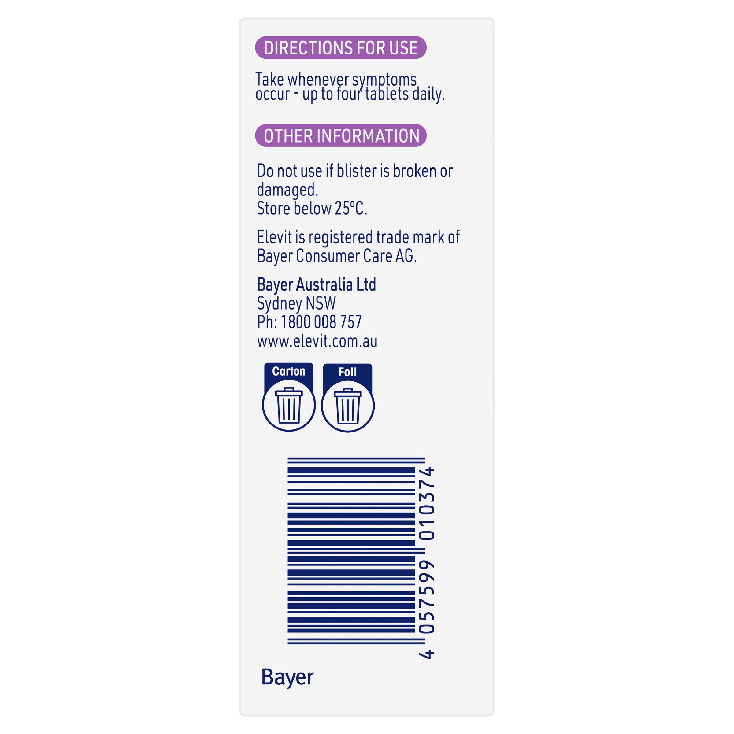 Elevit Morning Sickness 60 tablets - Image 3