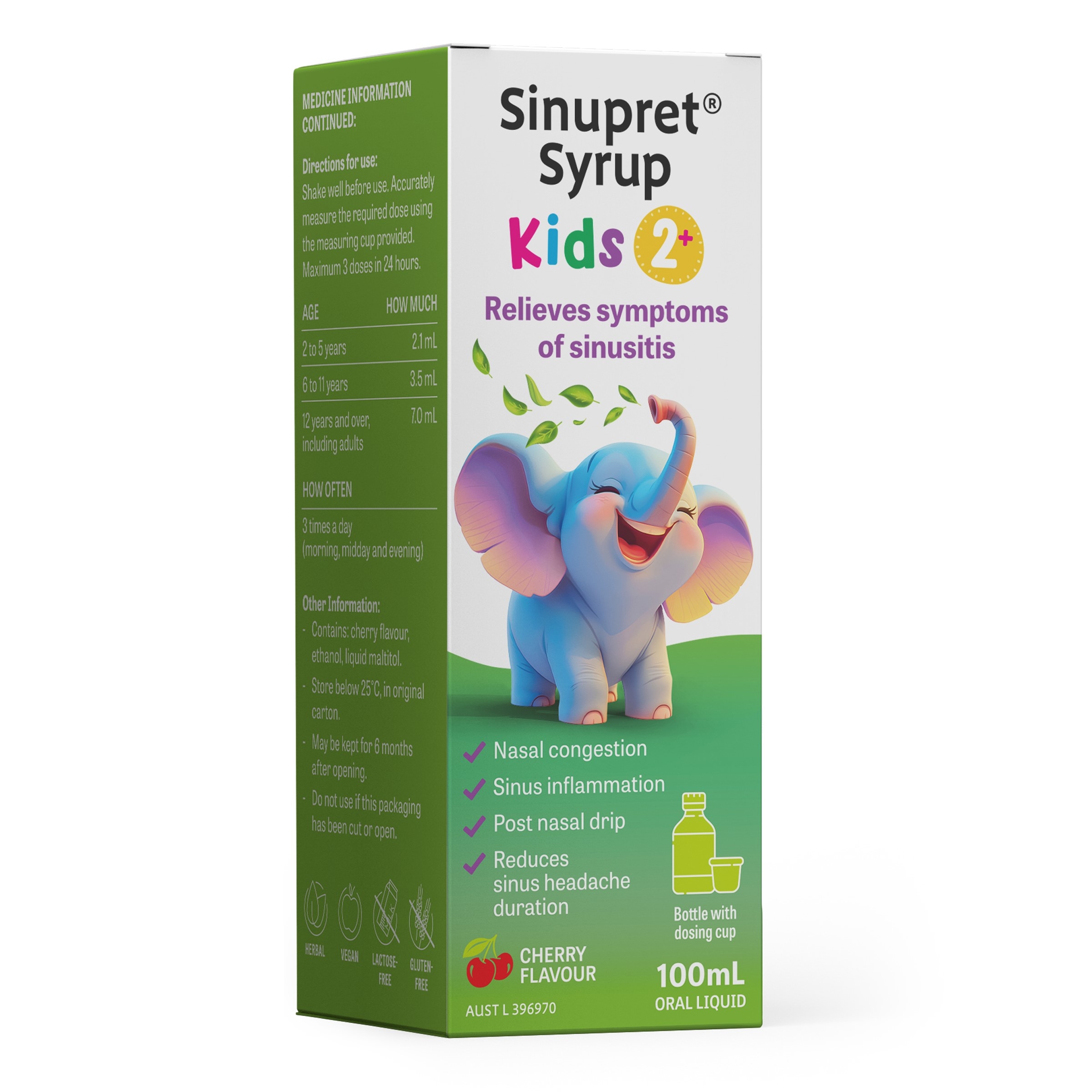 Sinupret Syrup Kids 2+ Cherry Flavour 100ml - Image 7