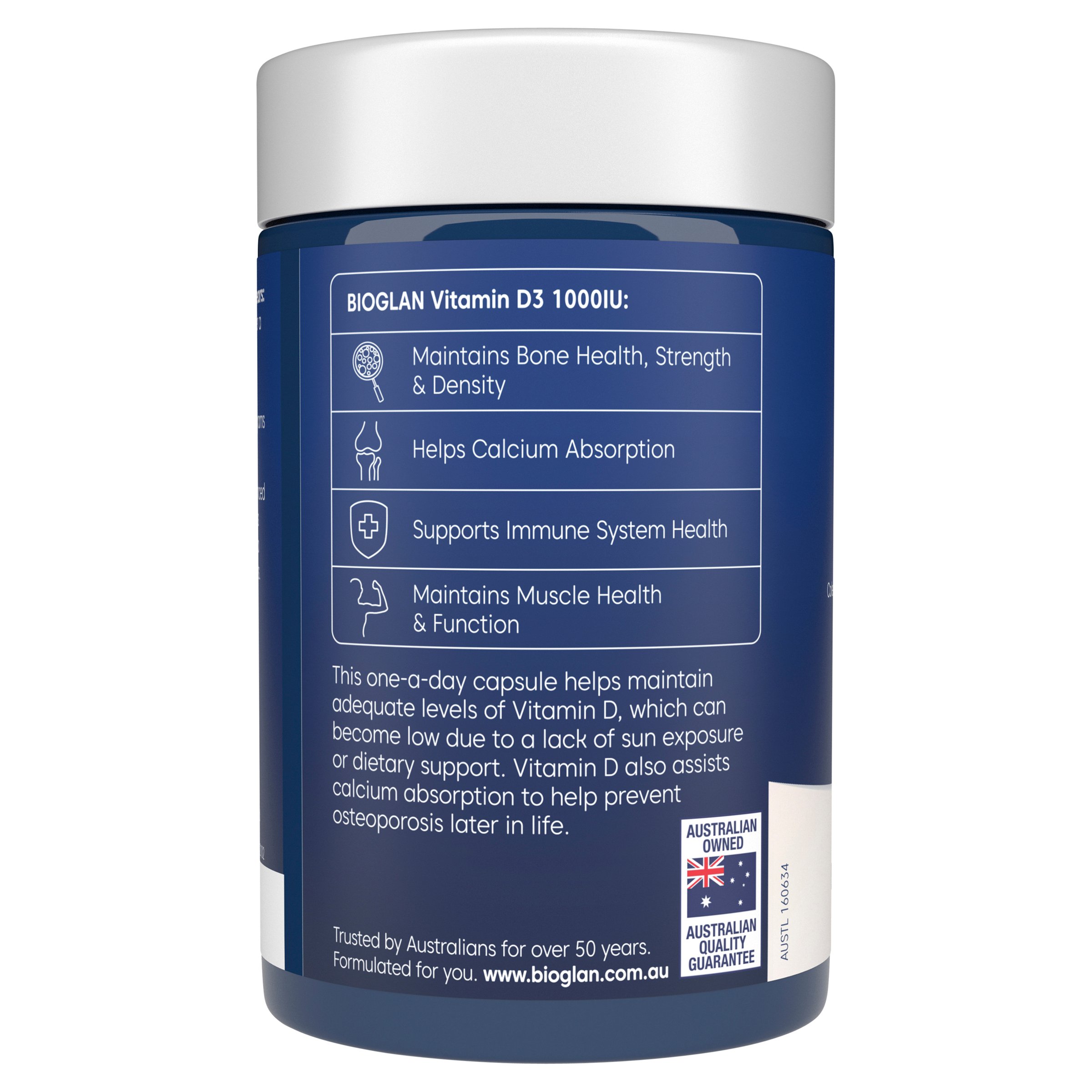 Bioglan Vitamin D3 1000IU - 250 capsules - Image 3