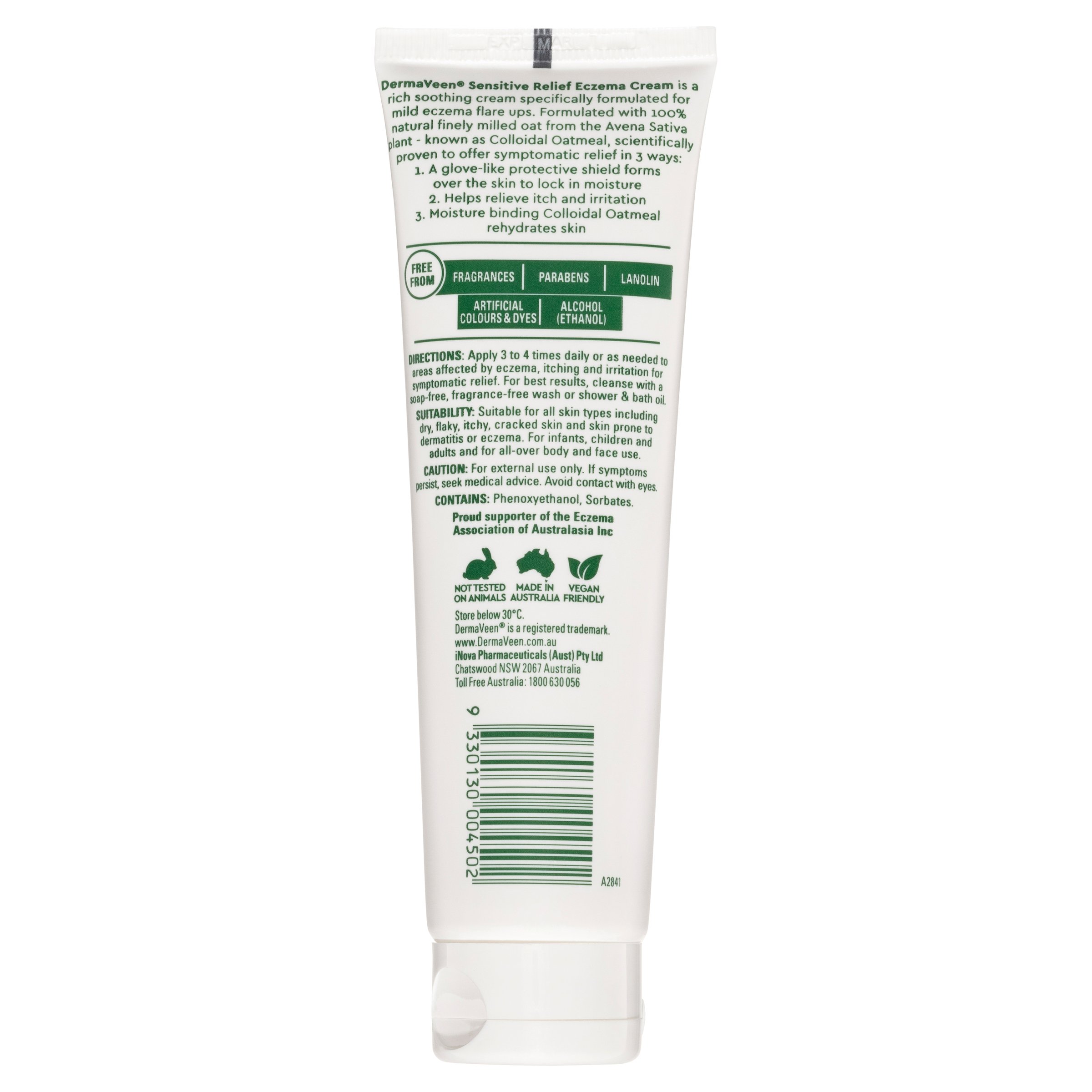 DermaVeen Sensitive Relief Eczema Cream 100ml - Image 7