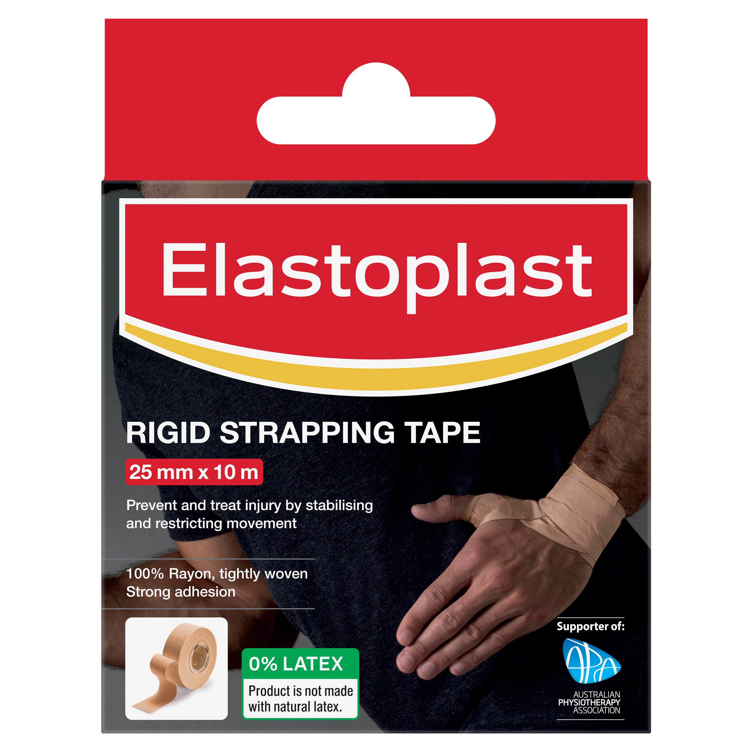 Elastoplast Sport Rigid Strapping Tape 25mm X 10m Tan - 1 roll - Image 1