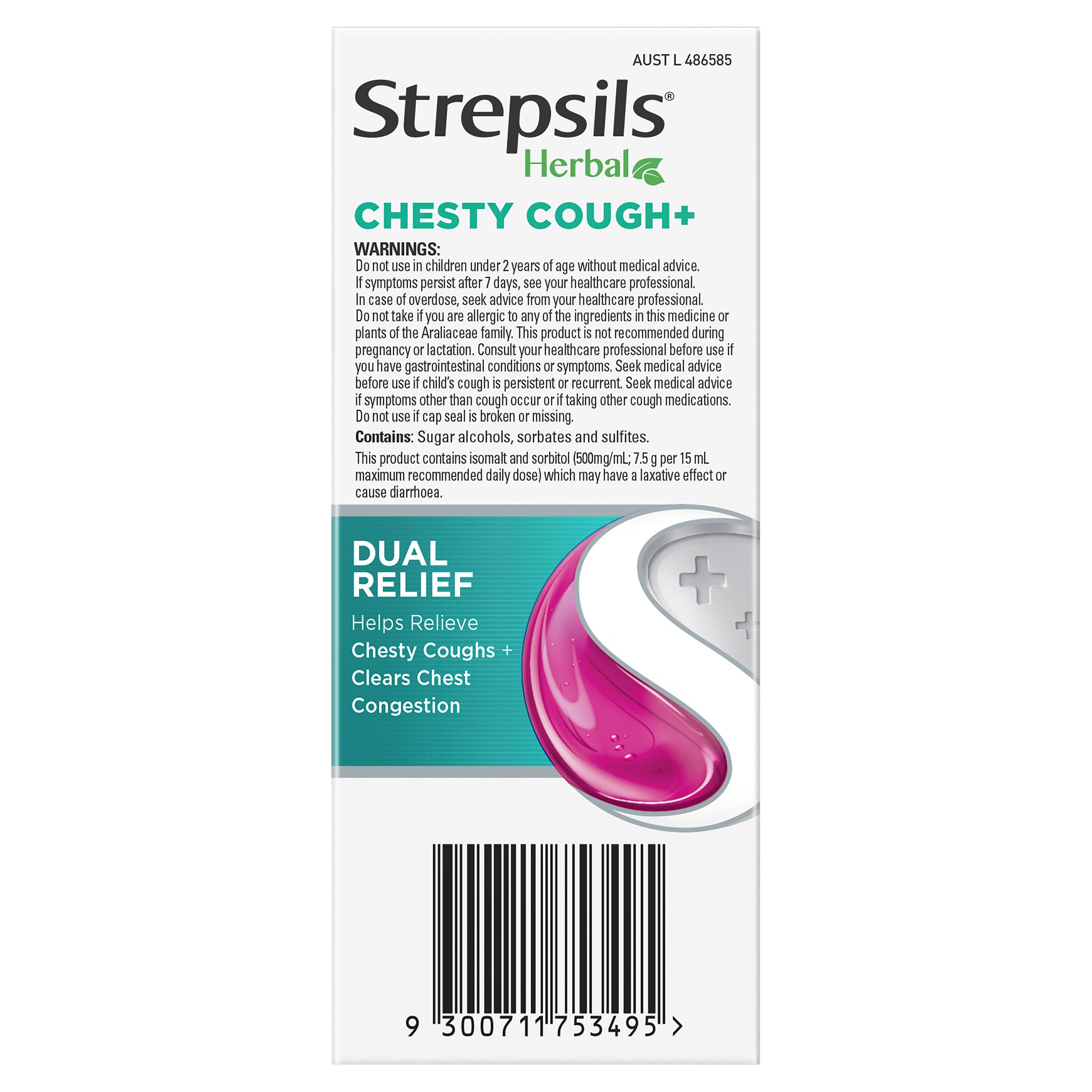 Strepsils Herbal Chesty Cough+ Liquid Cherry Flavour 200ml - Image 2