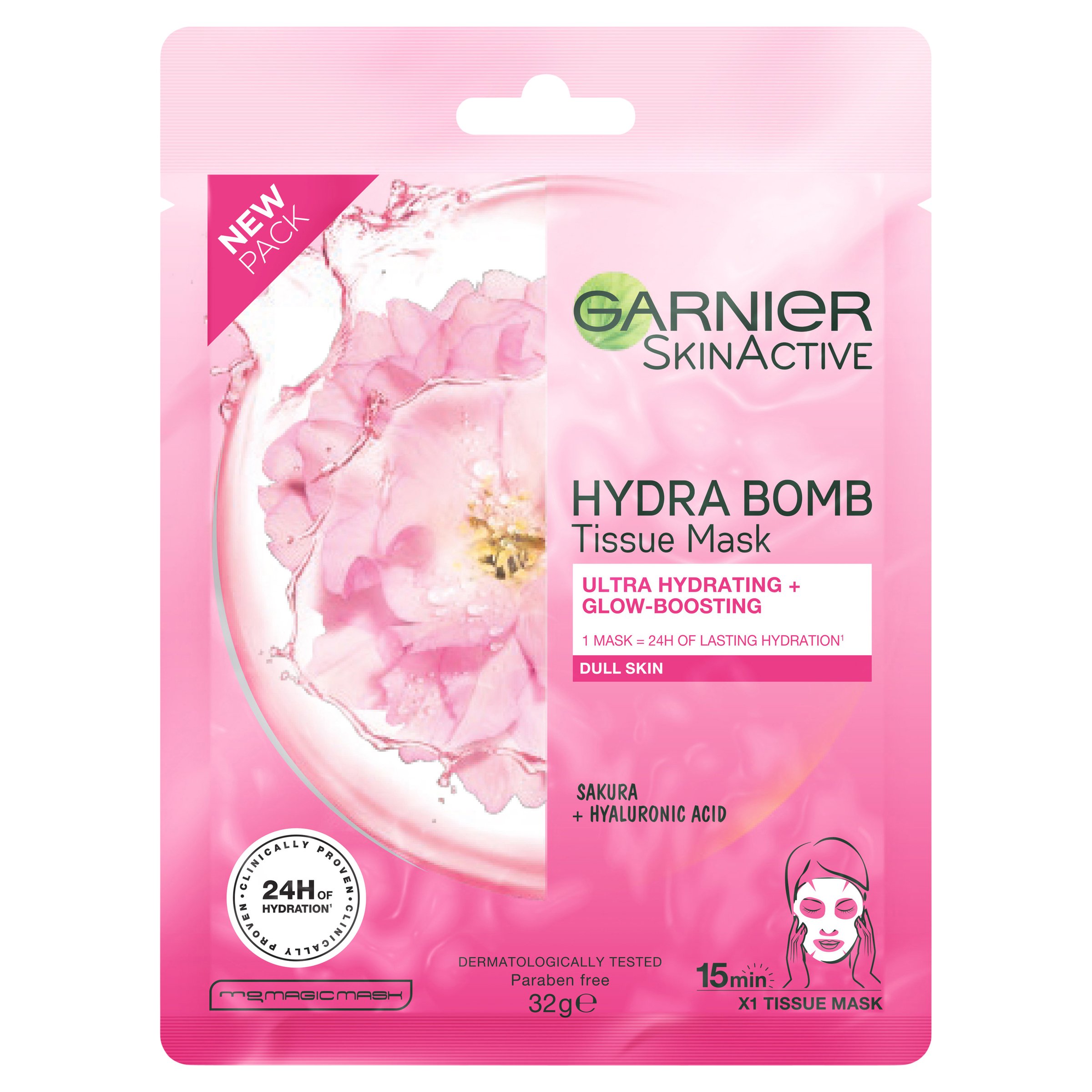 Garnier SkinActive Hydrabomb Face Tissue Mask Sakura 32g - Image 1