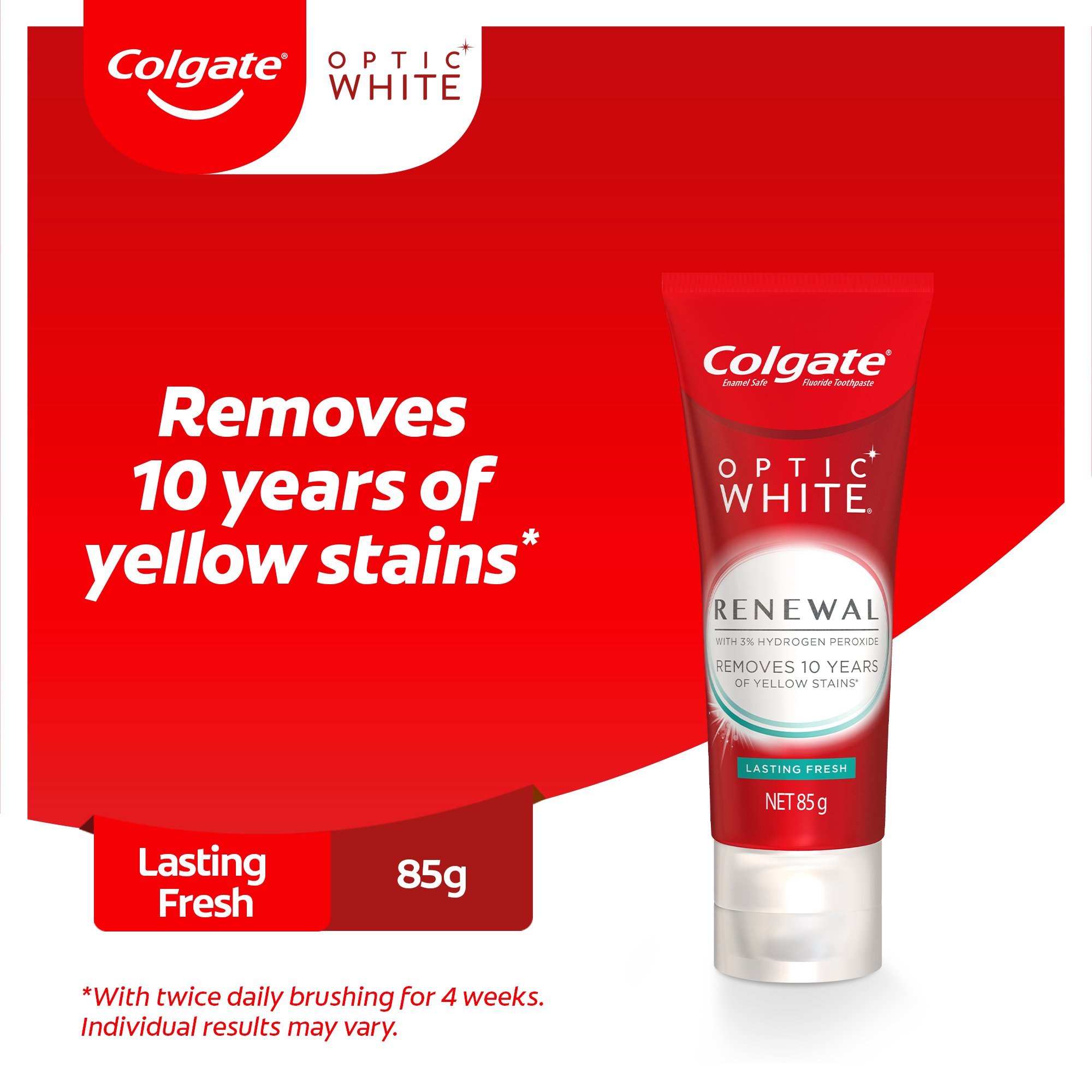 Colgate Optic White Toothpaste Renewal Lasting Fresh 85g - Image 9