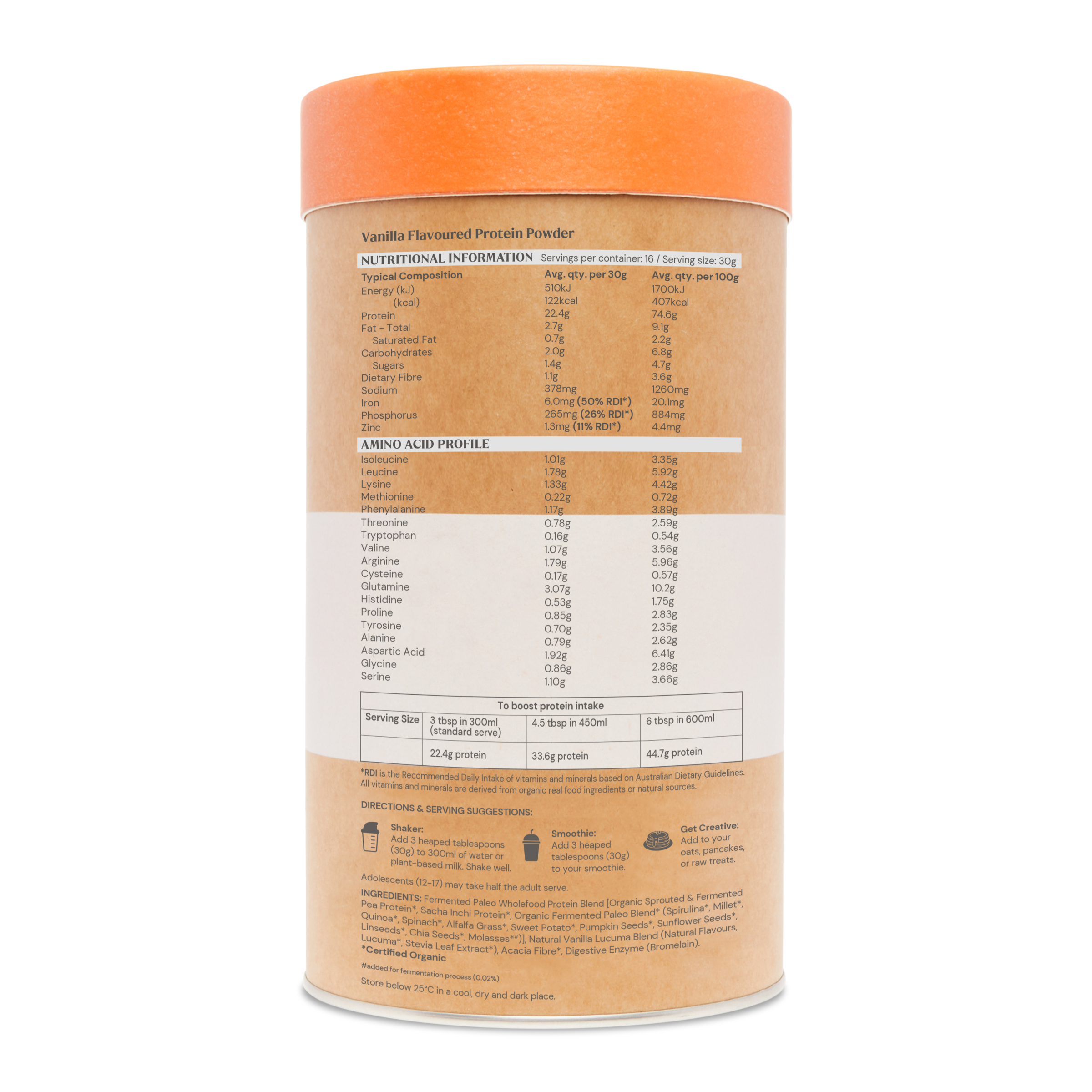 Amazonia Raw Protein Gentle Digest Vanilla 500g - Image 2