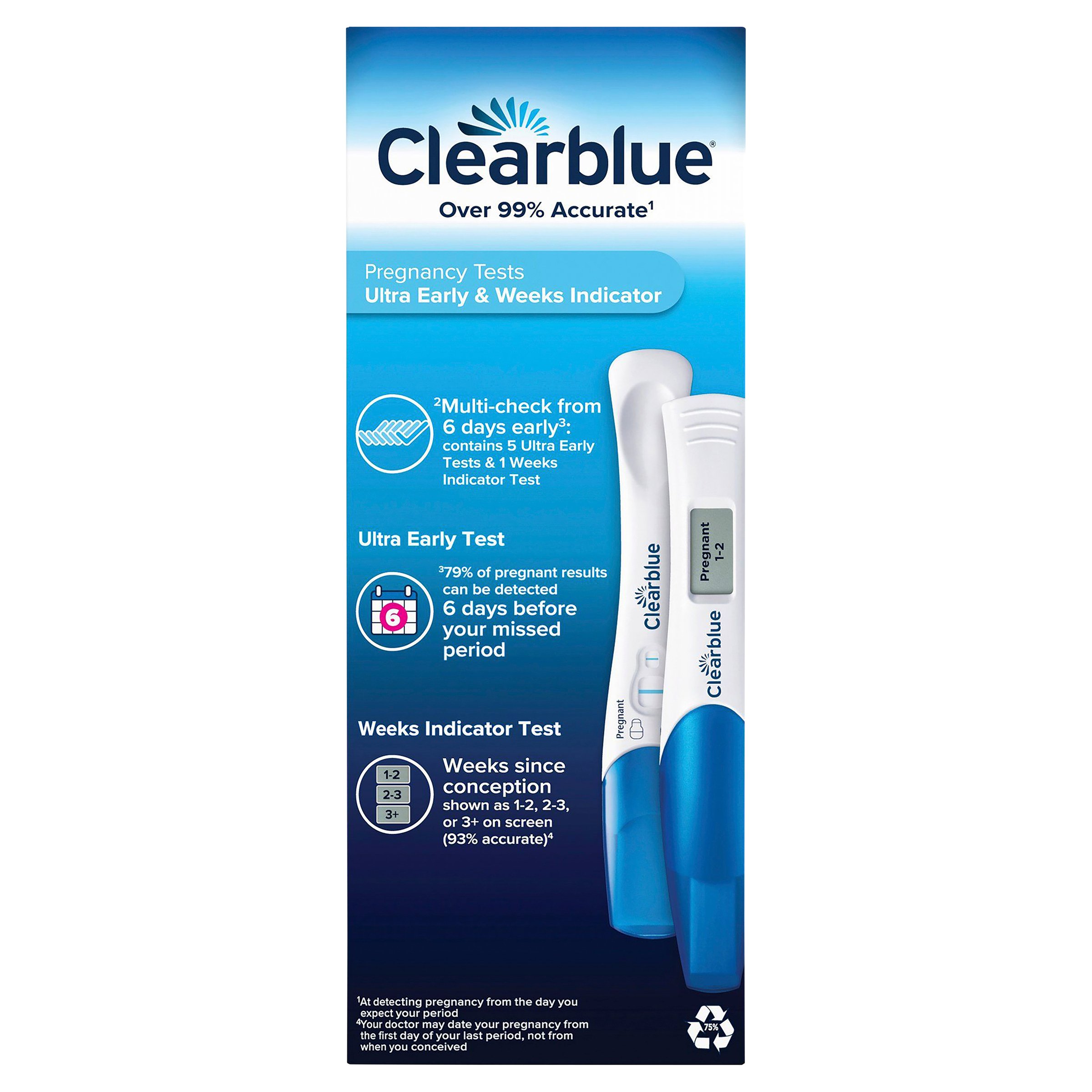 Clearblue Pregnancy Test Ultra Early Multi-Check & Date Combo Pack 6 pack - Image 2