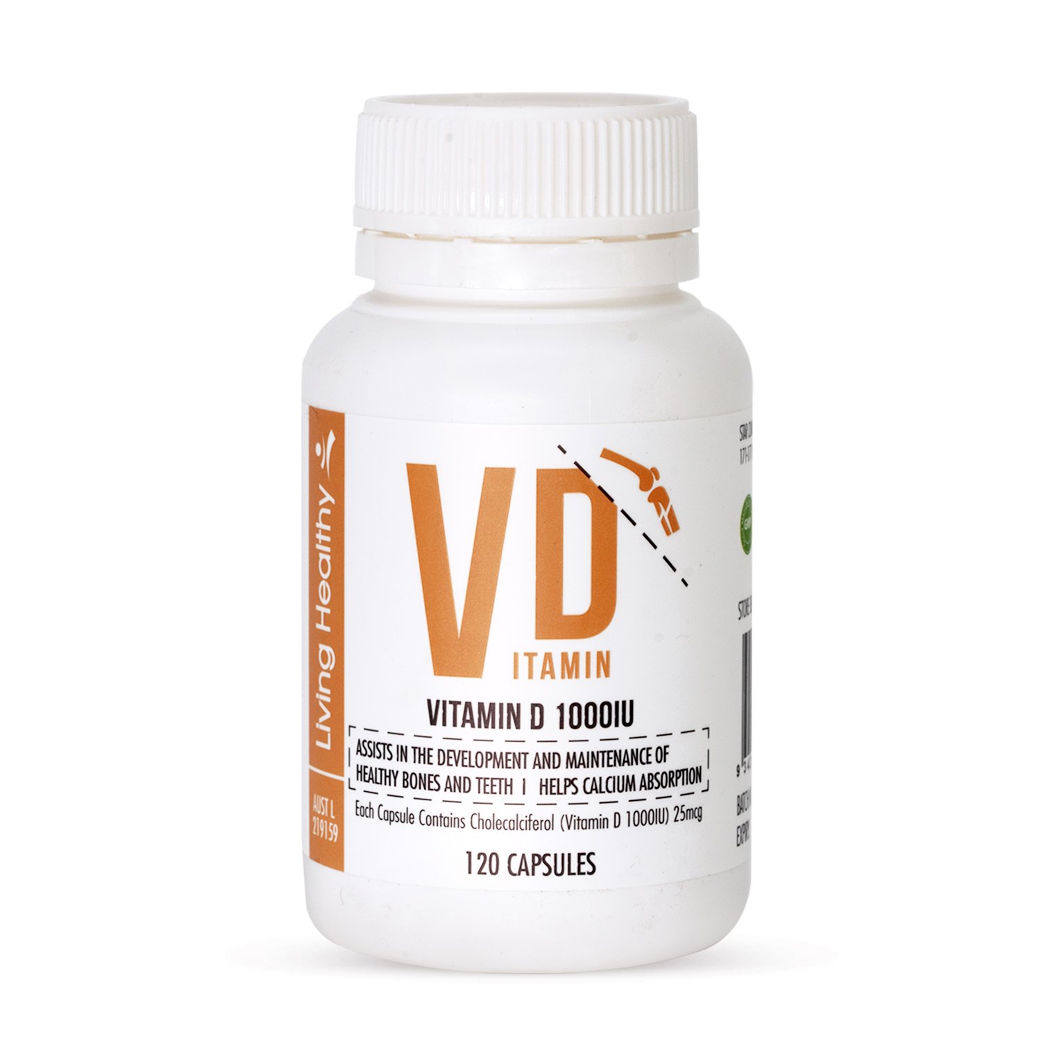 Living Healthy Vitamin D 1000mg - 120 capsules