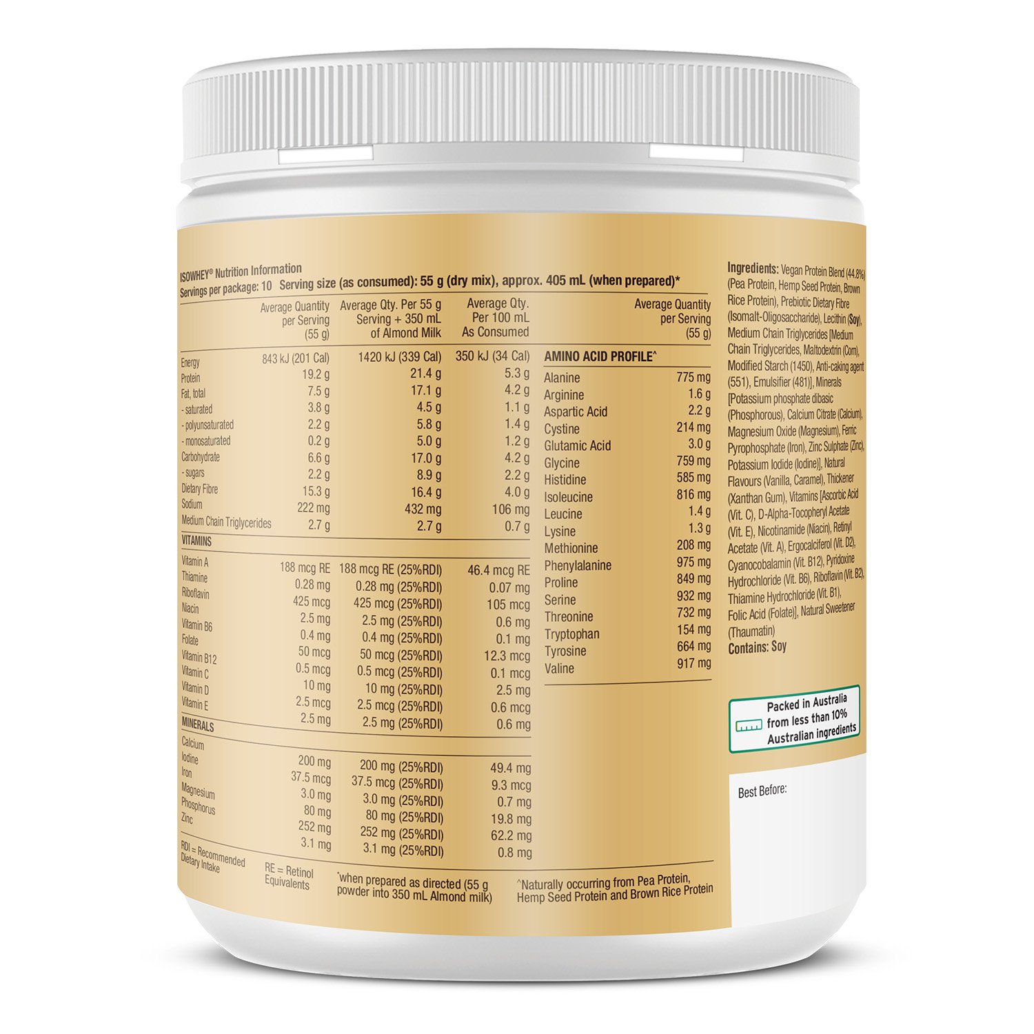 Isowhey Plant Protein Vanilla 550g - Image 3