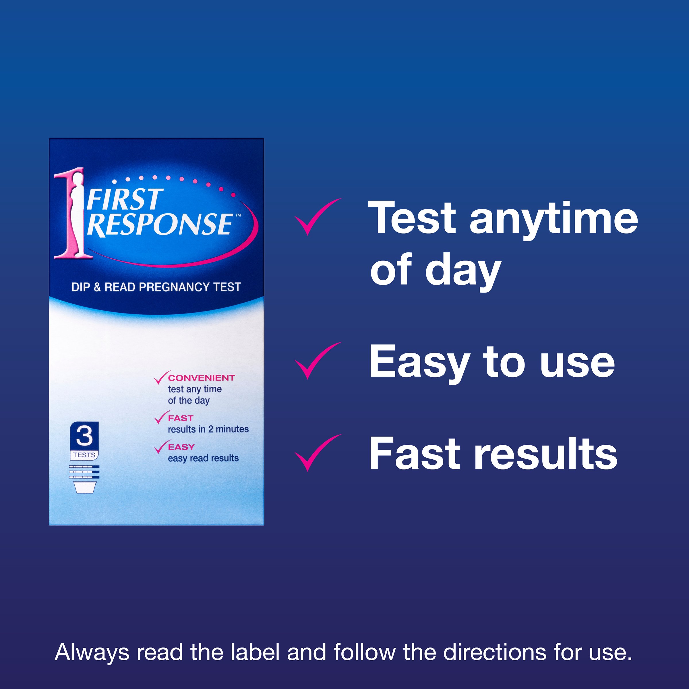 First Response Pregnancy Test Dip & Read 3 pack - Image 7