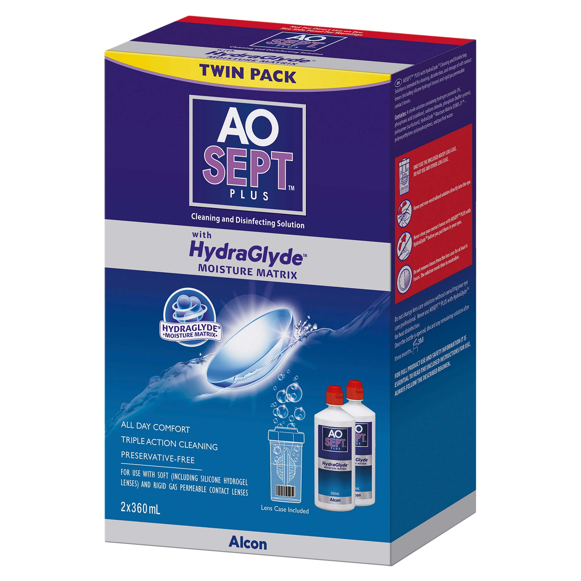 Aosept Plus Hydraglyde Twin 360ml - 2 pack - Image 5