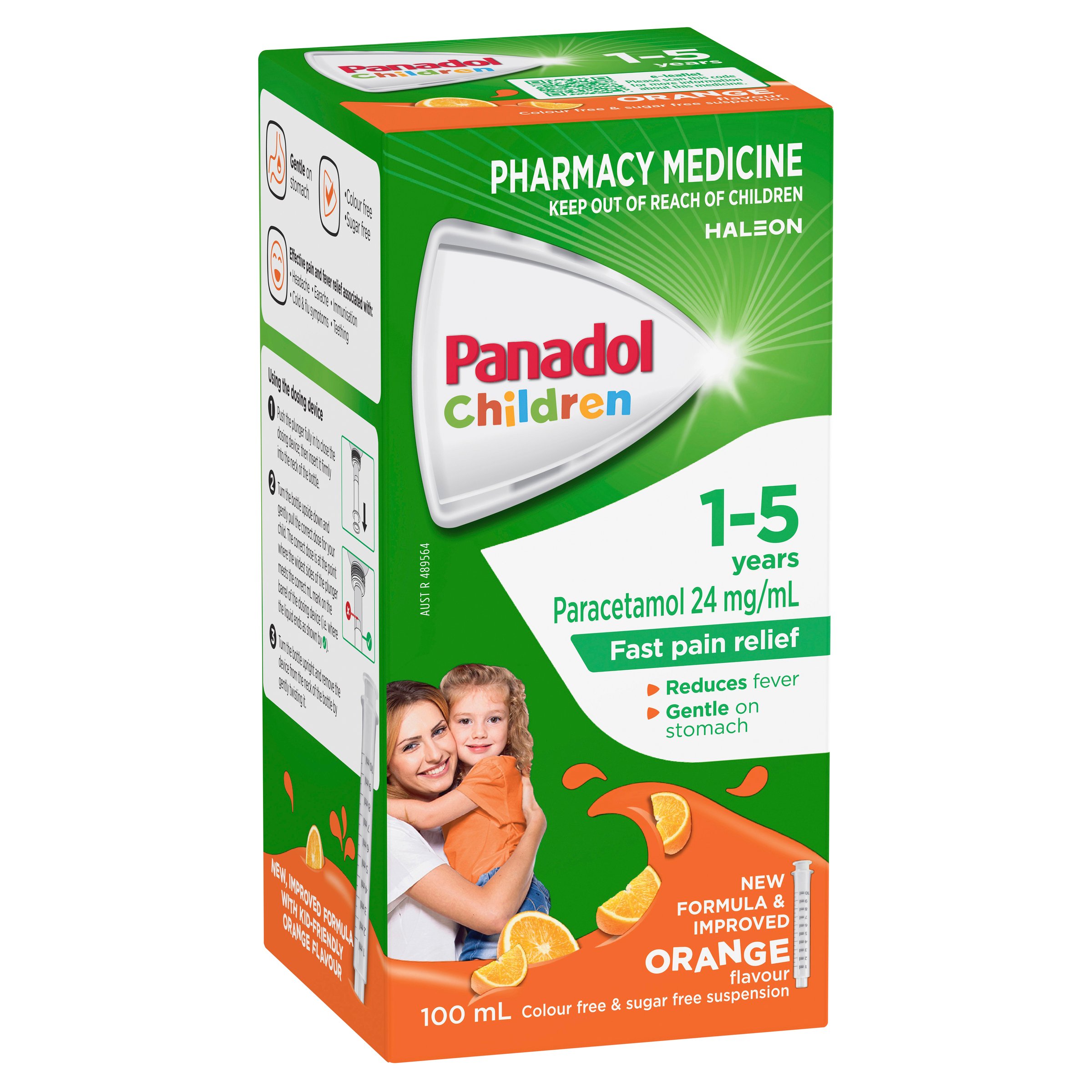 Panadol Children 1-5 Years Colourfree Suspension Orange Flavour 100ml - Image 13