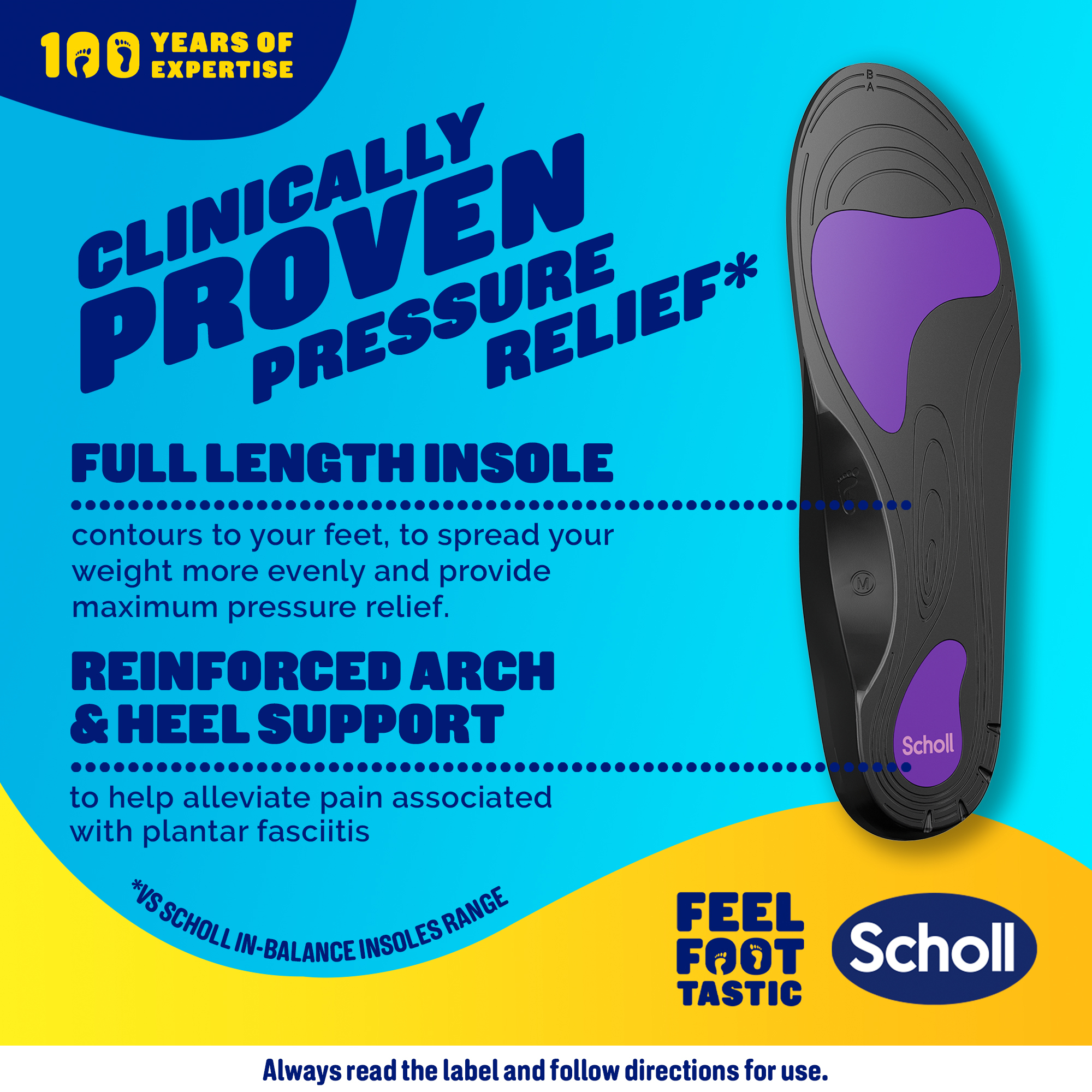 Scholl In Balance Pain Relief Plantar Fasciitis Orthotics - Medium 1 pair - Image 3