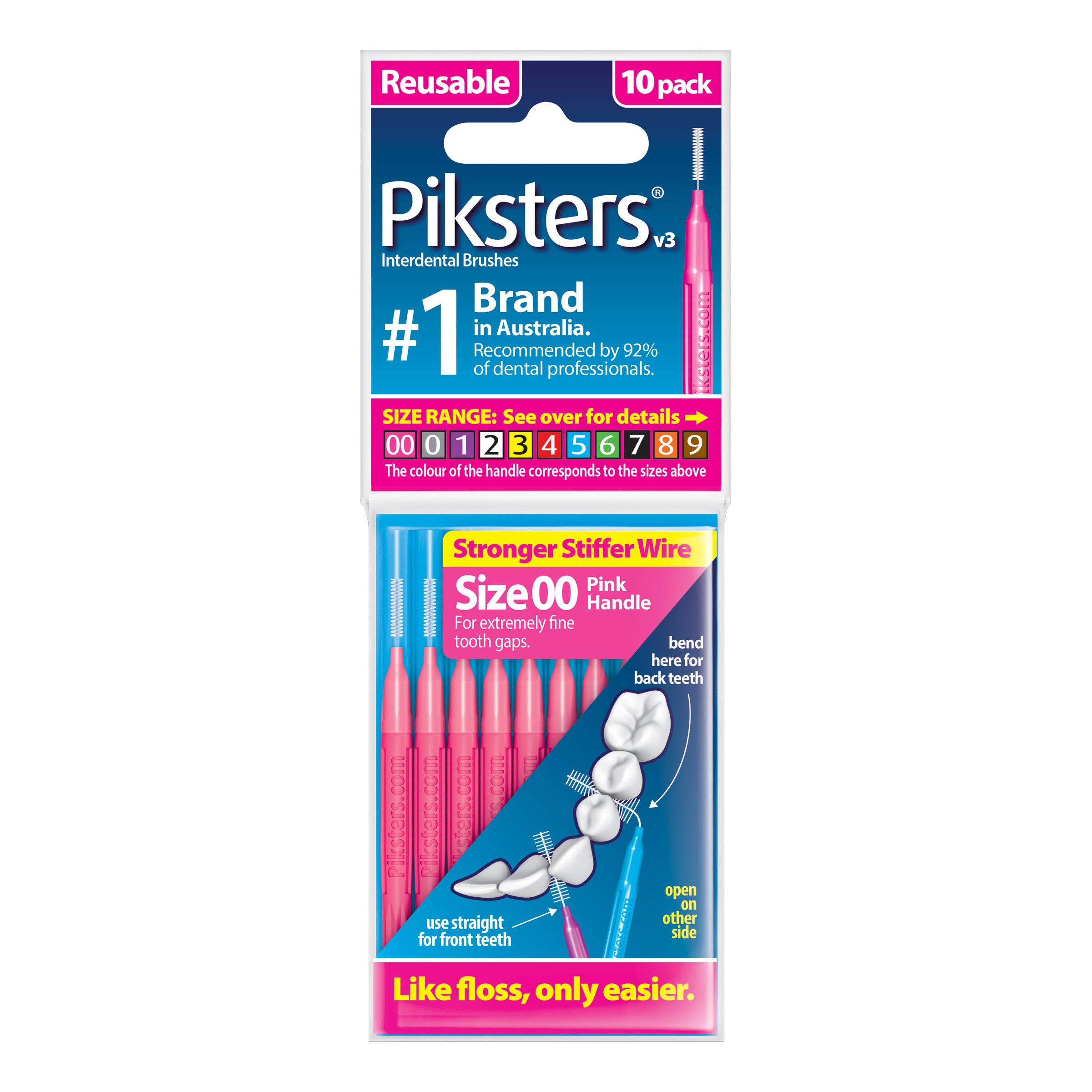 Piksters Interdental Brush Size 00 Pink 10 pack - Image 1