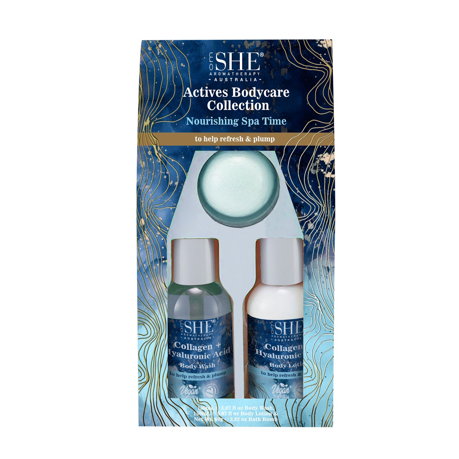 She Aromatherapy Active Body Trio Bath Set Collagen & Hyaluronic Acid 1 each