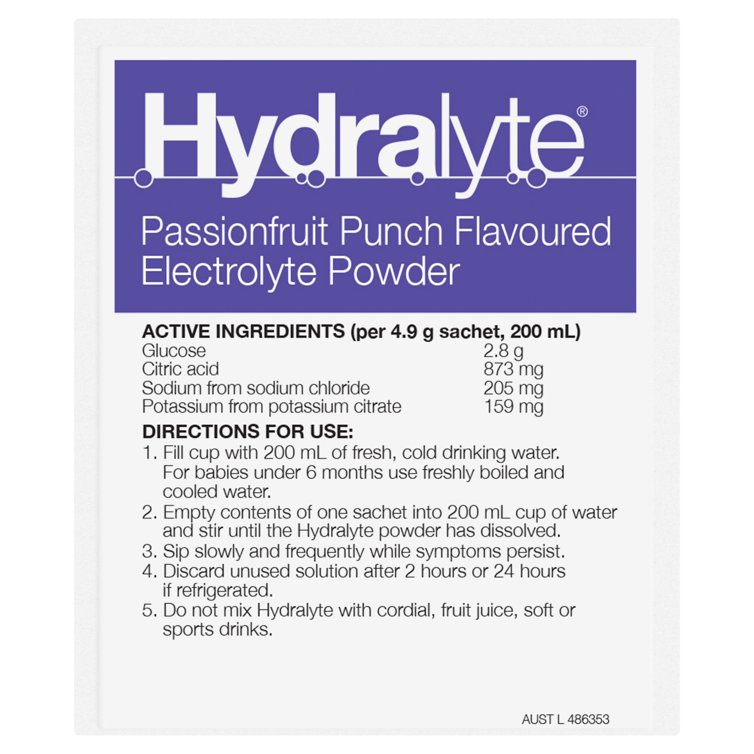 Hydralyte Electrolyte Powder Fruity Bliss 24 sachets - Image 11