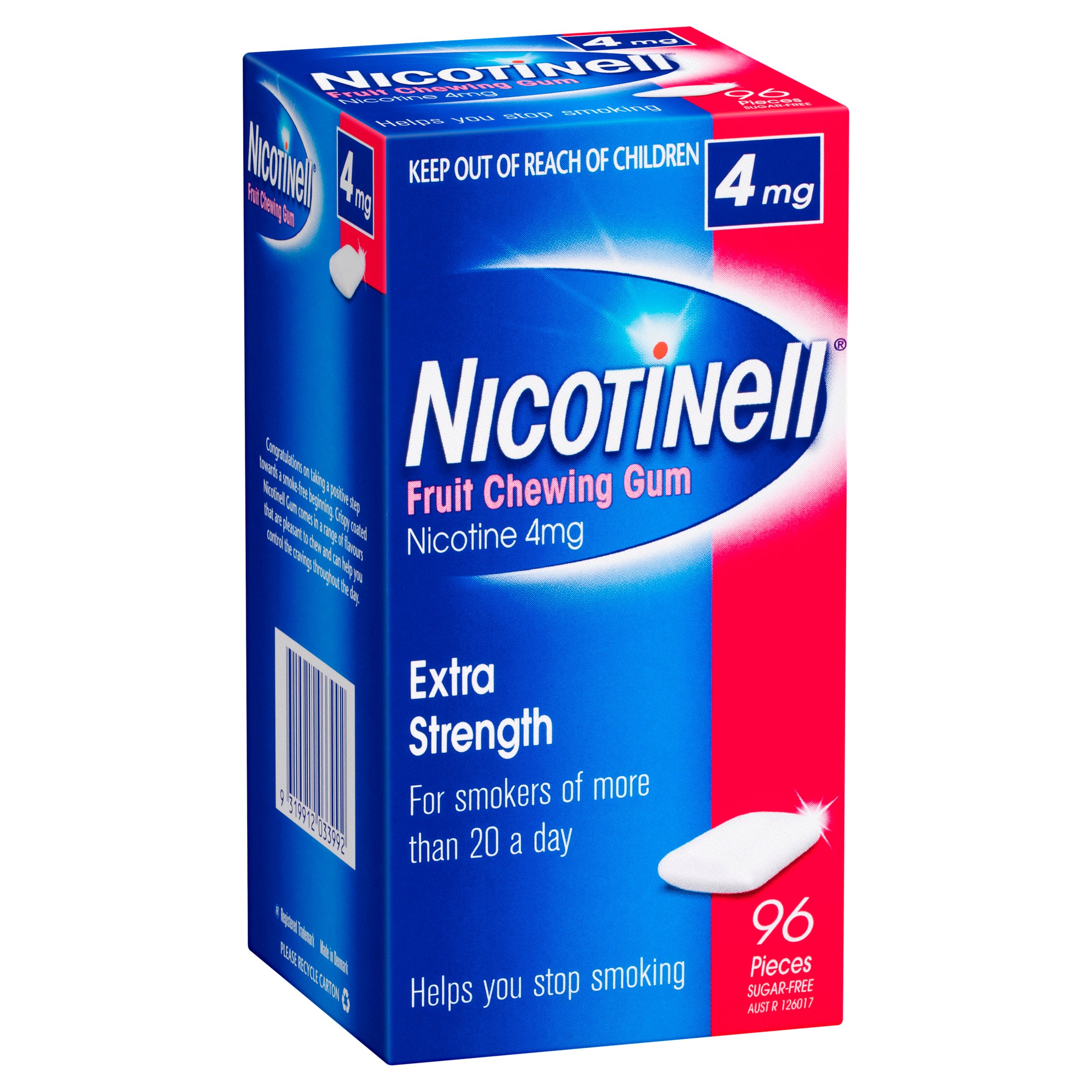 Nicotinell Fruit Nicotine Chewing Gum 4mg Extra Strength 96 pieces - Image 6