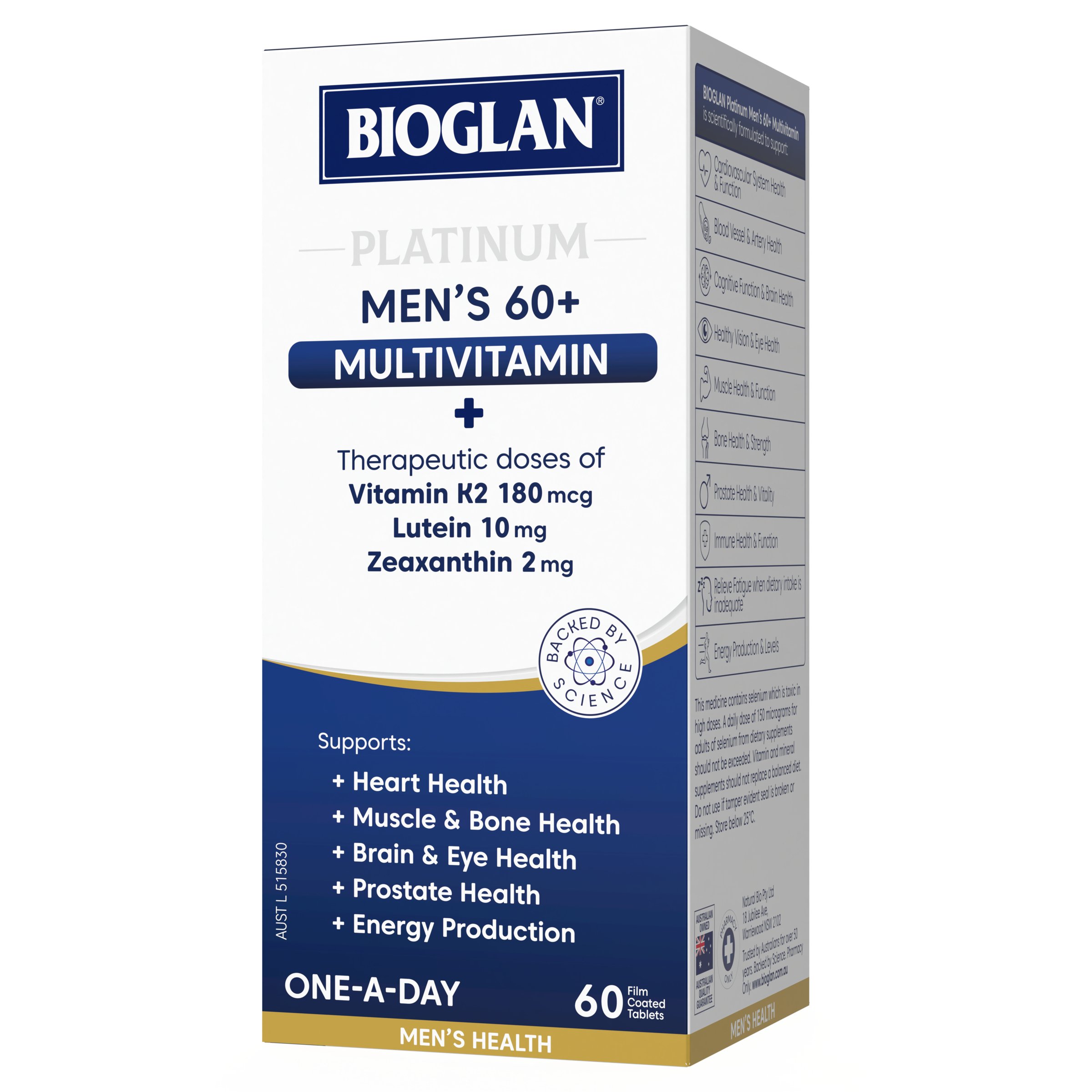 Bioglan Platinum Men's 60+ Multivitamin 60 tablets - Image 8