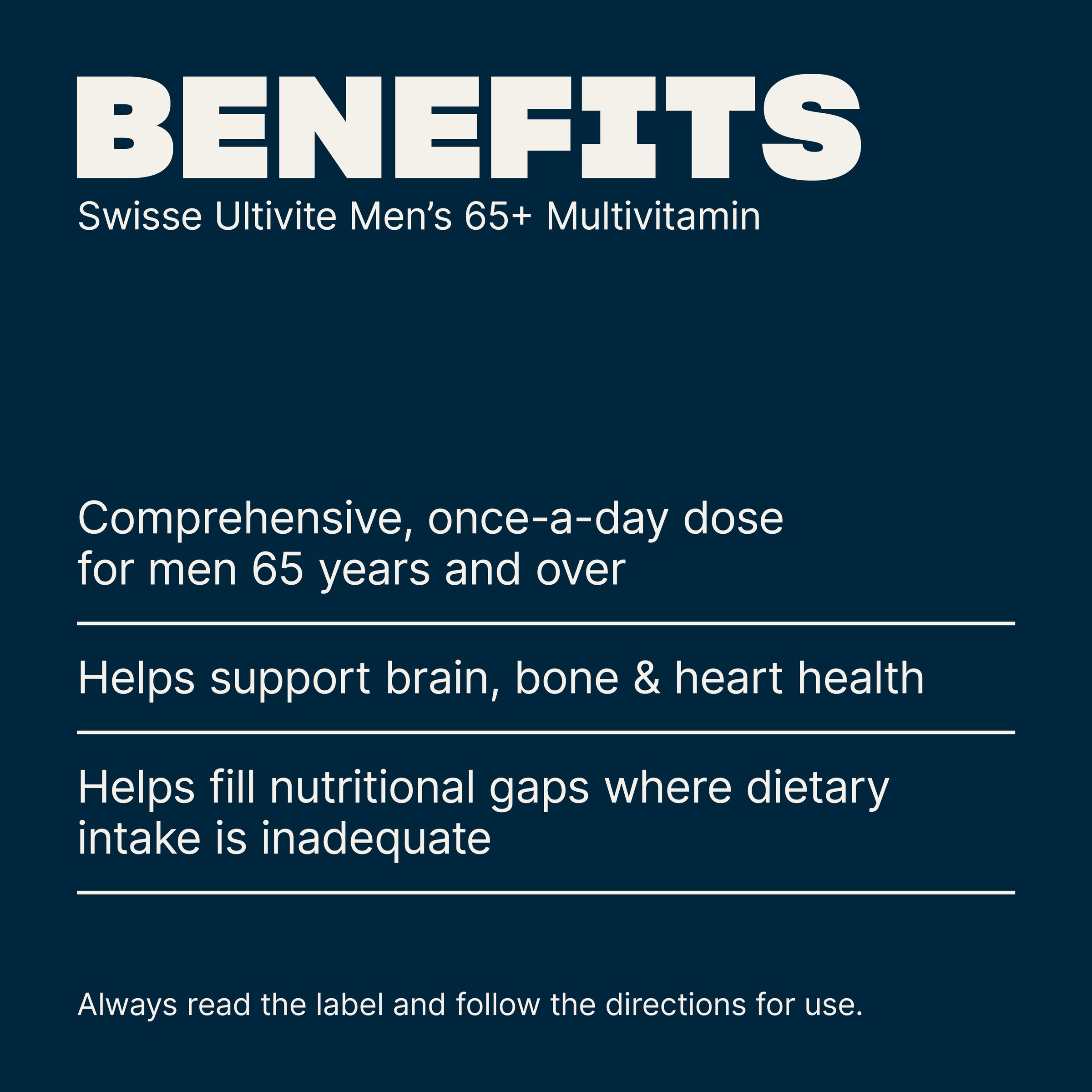 Swisse Ultivite Men's 65 + Multivitamin 60 tablets - Image 4