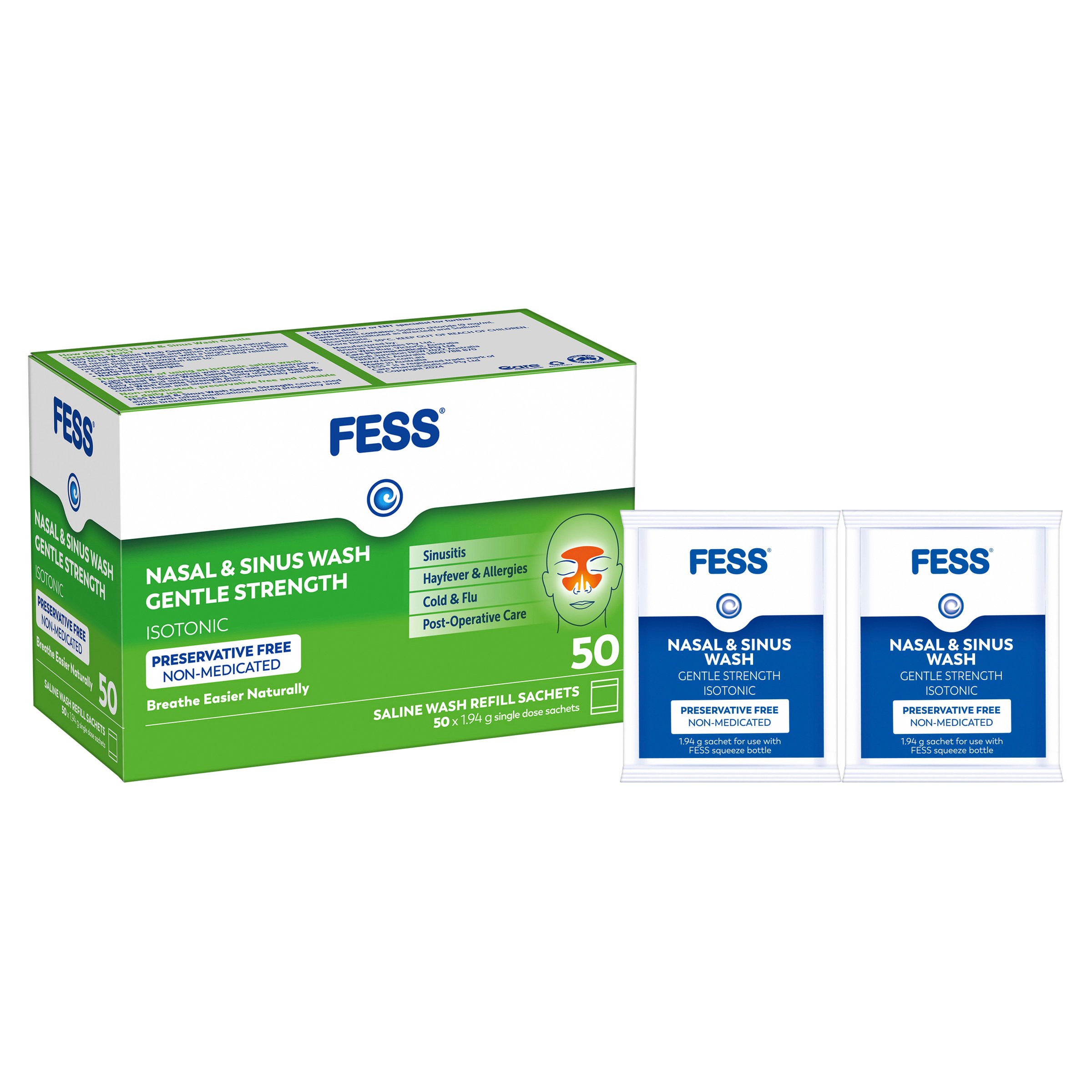Fess Nasal & Sinus Wash Refill Gentle Strength 50 sachets - Image 7