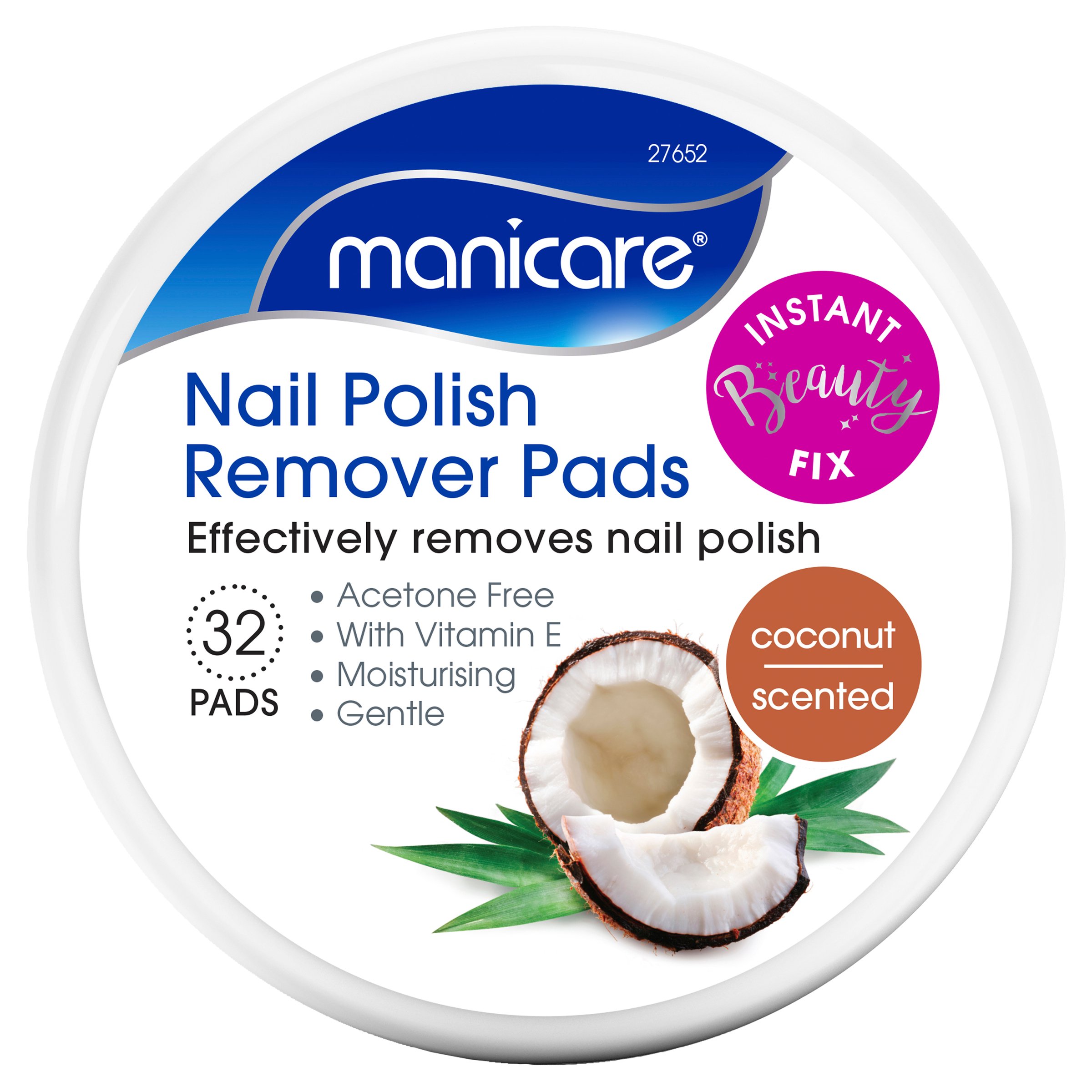 Manicare Nail Polish Remover Pads Coconut 1 each