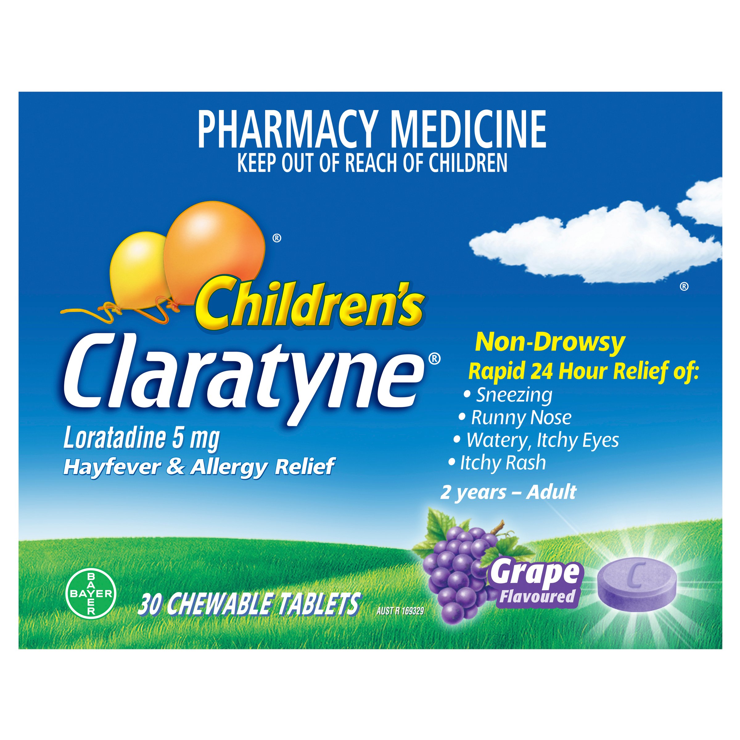 Claratyne Children's Hayfever & Allergy Relief Grape 30 chewable tablets - Image 6