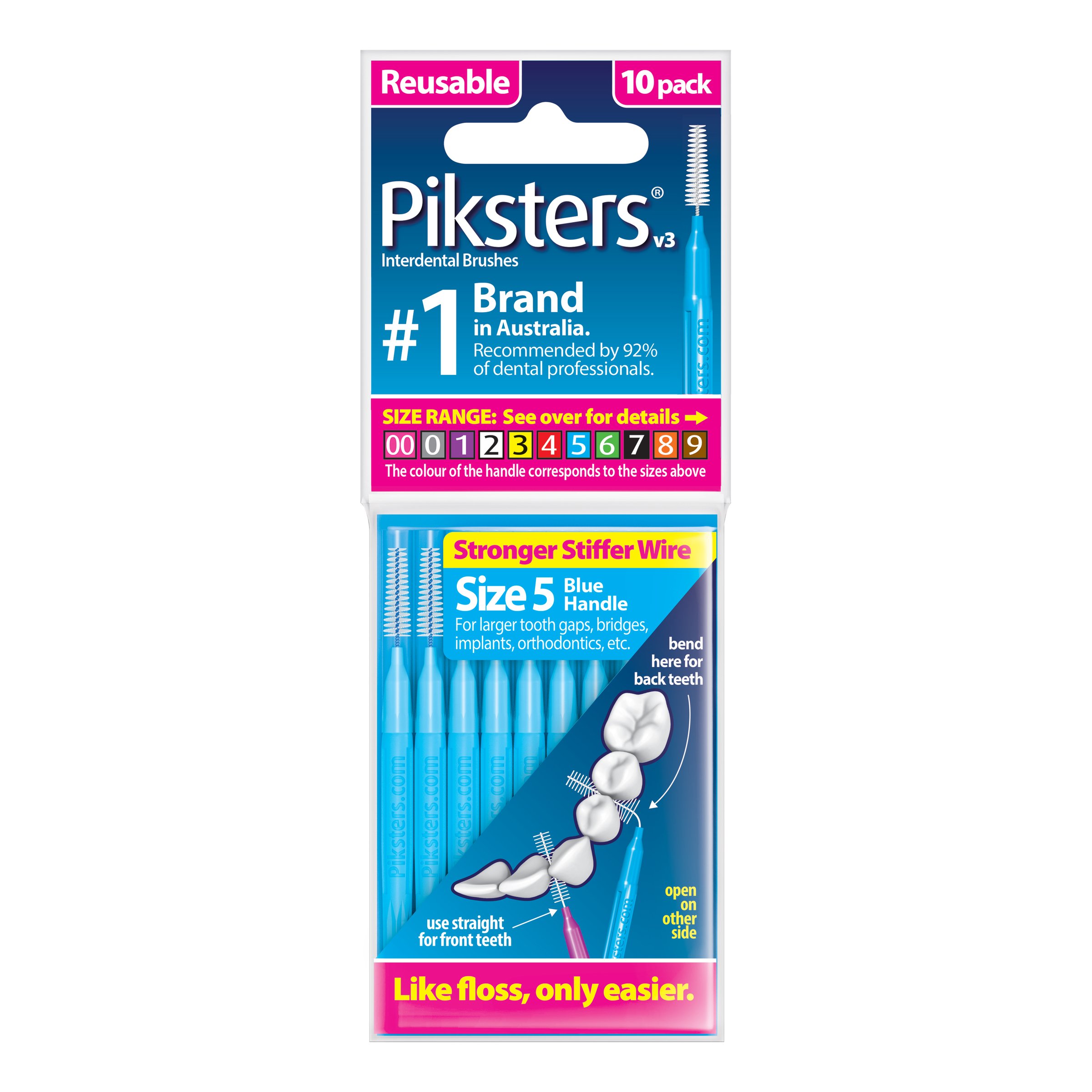 Piksters Interdental Brush Size 5 Blue 10 pack - Image 1