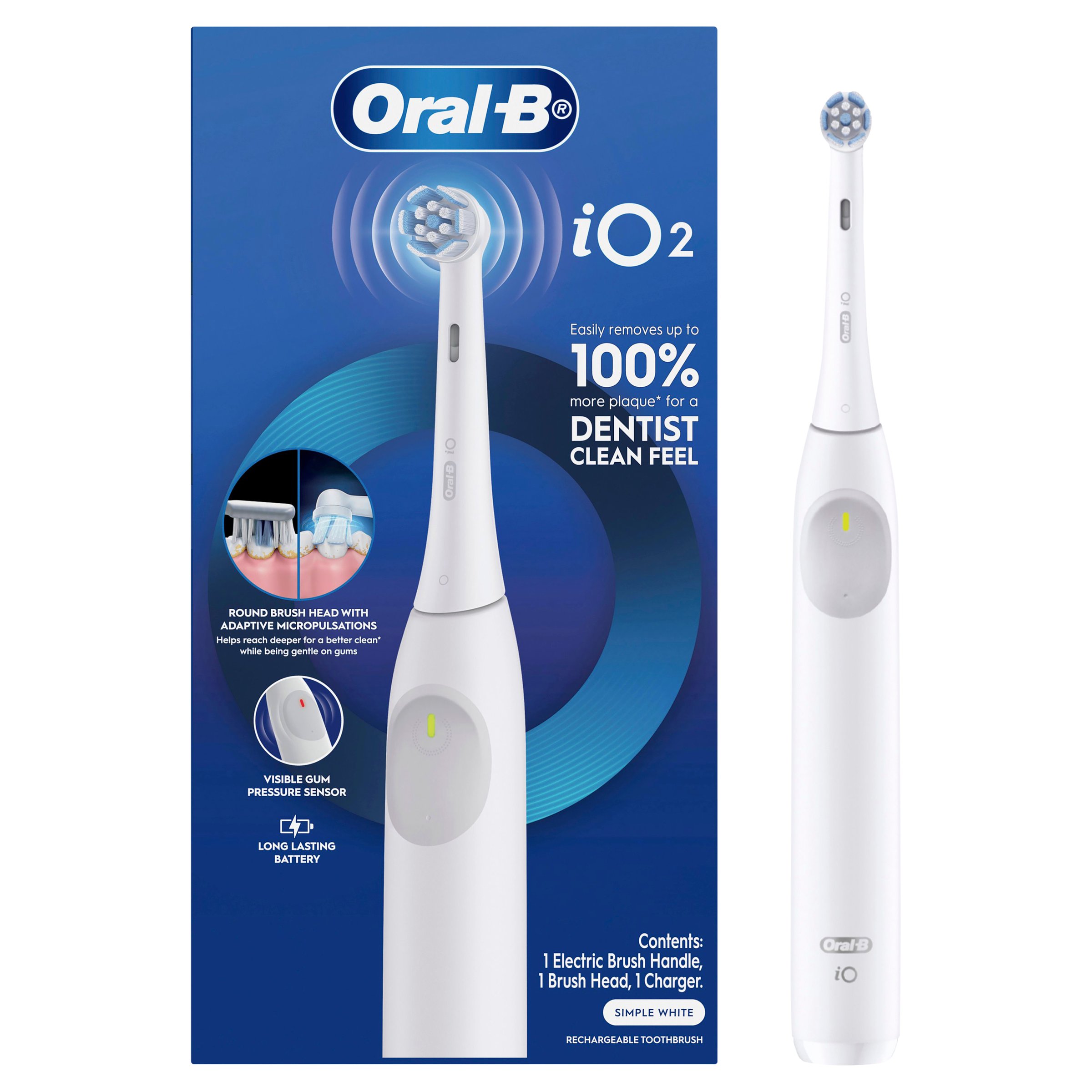 Oral-B iO2 White Electric Toothbrush 1 pack - Image 9