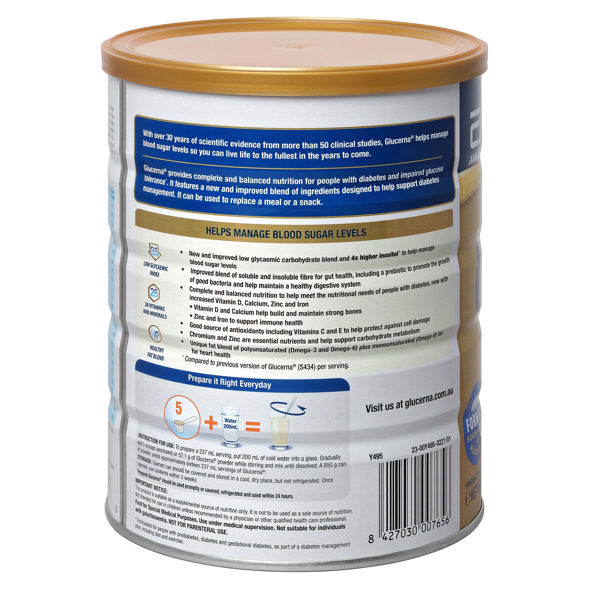 Glucerna Vanilla Flavour 850g - Image 2