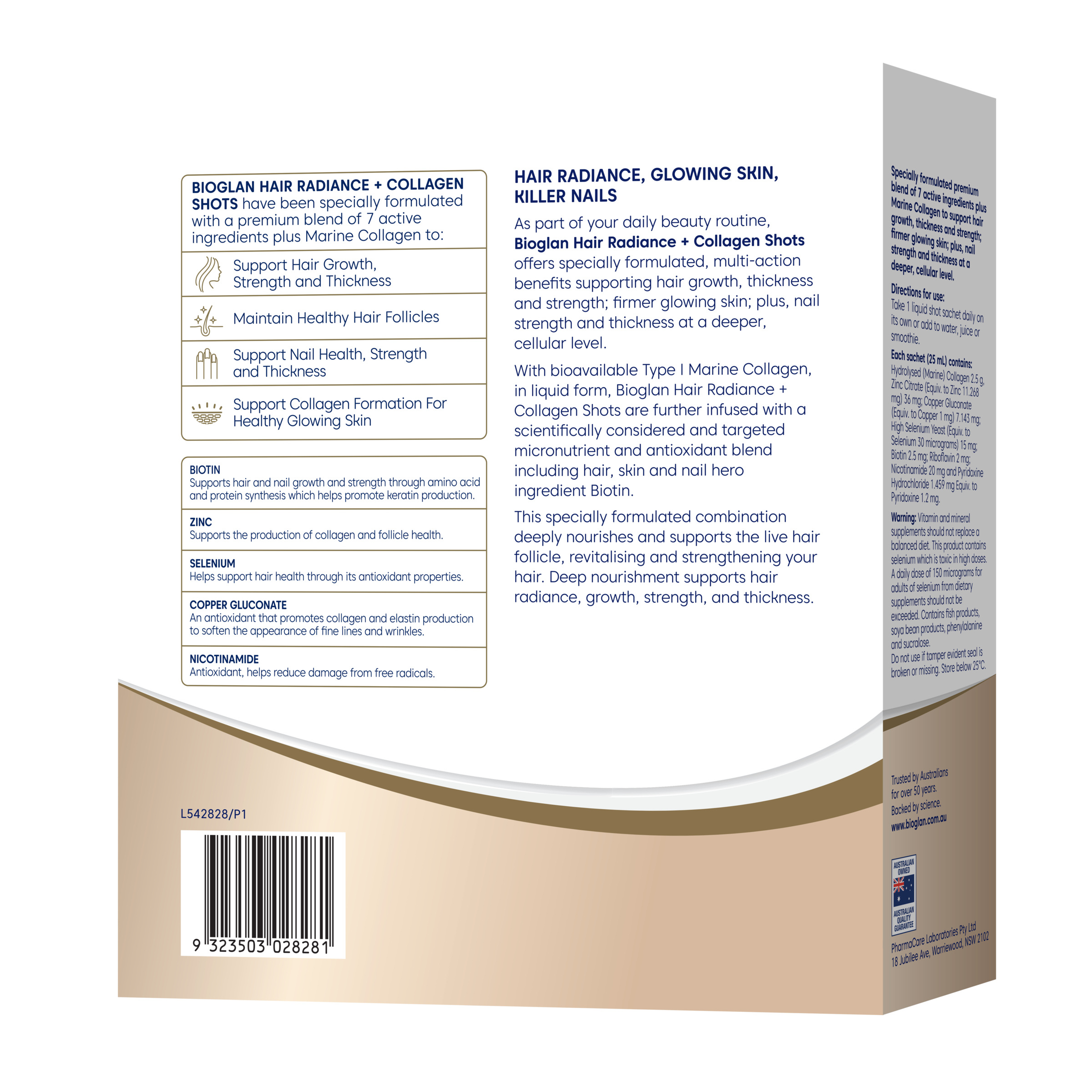 Bioglan Hair Radiance Shots 25ml - 15 sachets - Image 2