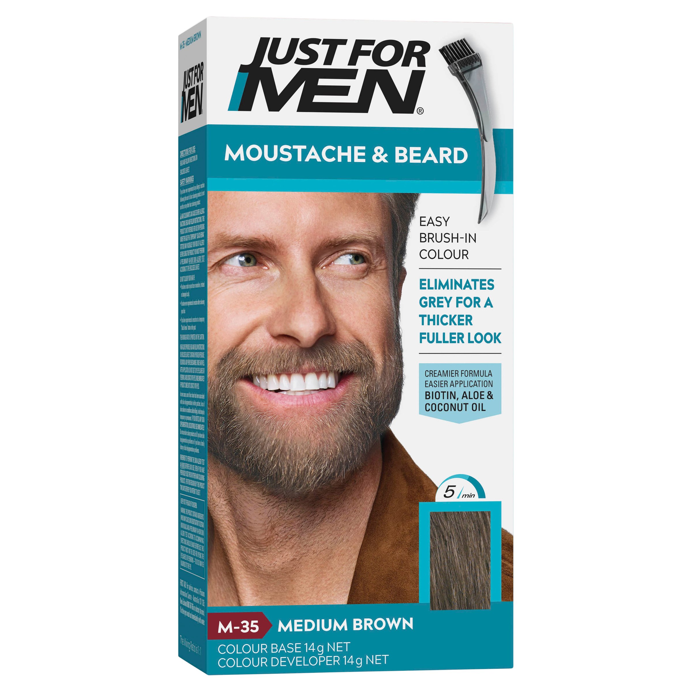 Just For Men Brush-In Colour Gel Beard Natural Medium Brown 1 pack - Image 8
