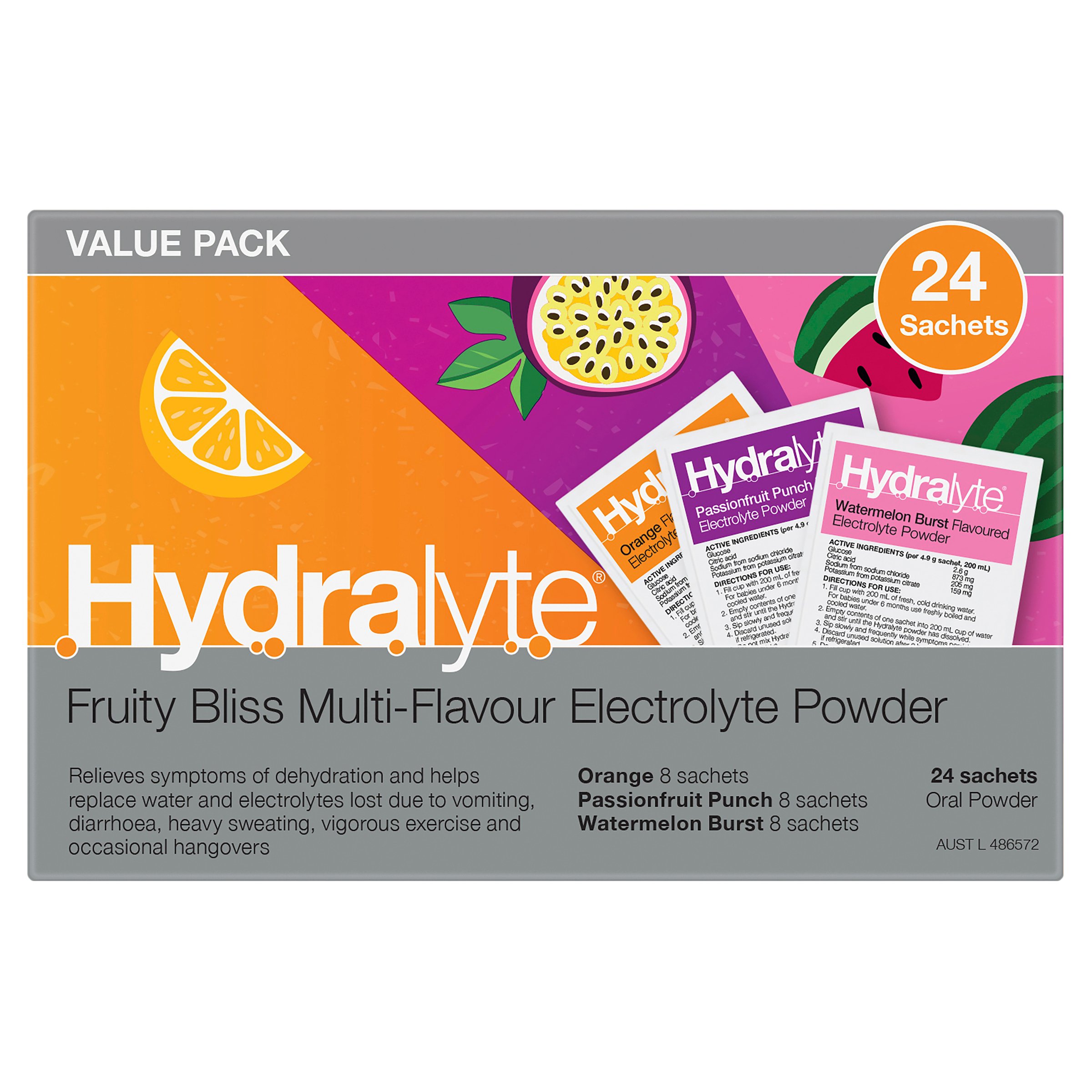 Hydralyte Electrolyte Powder Fruity Bliss 24 sachets - Image 10