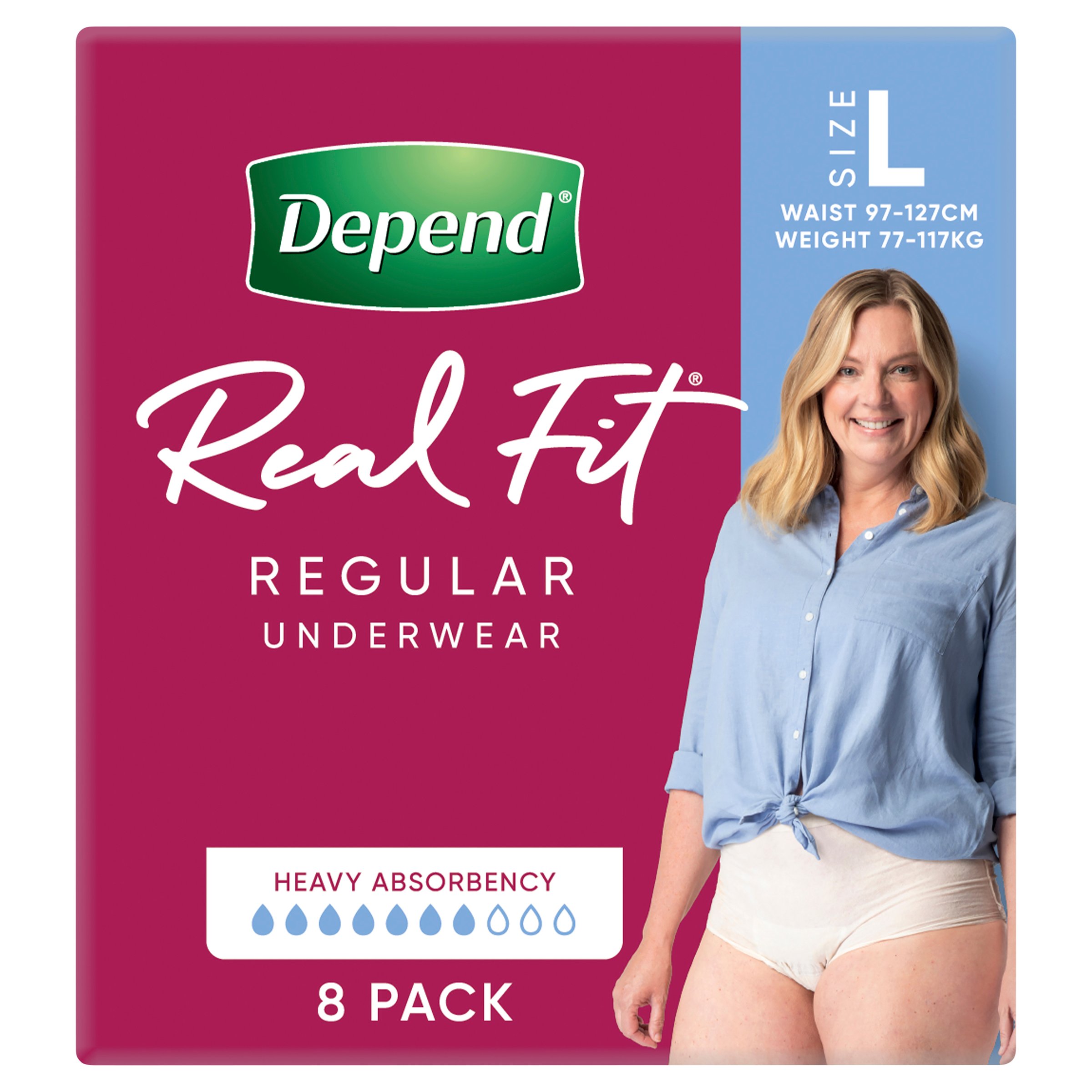 Depend Underwear RealFit Female Large 8 pack - Image 5