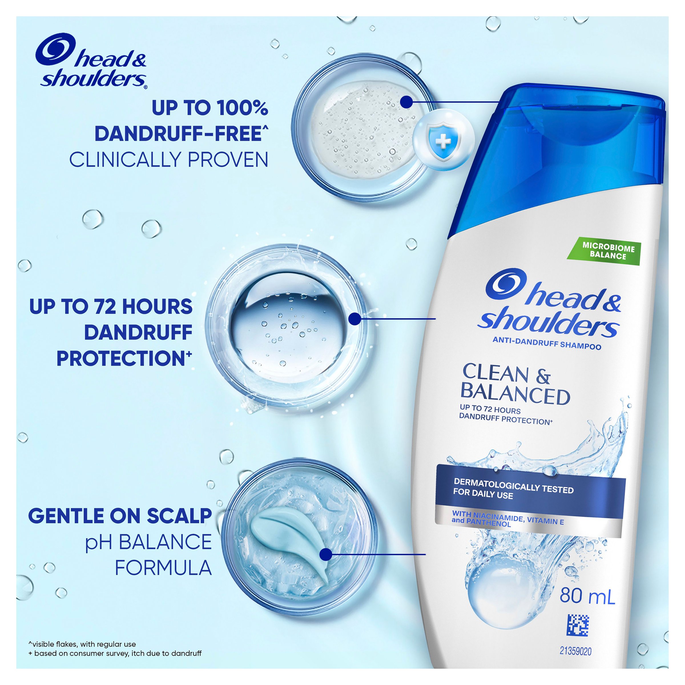 Head & Shoulders Clean & Balanced Shampoo 80ml - Image 5