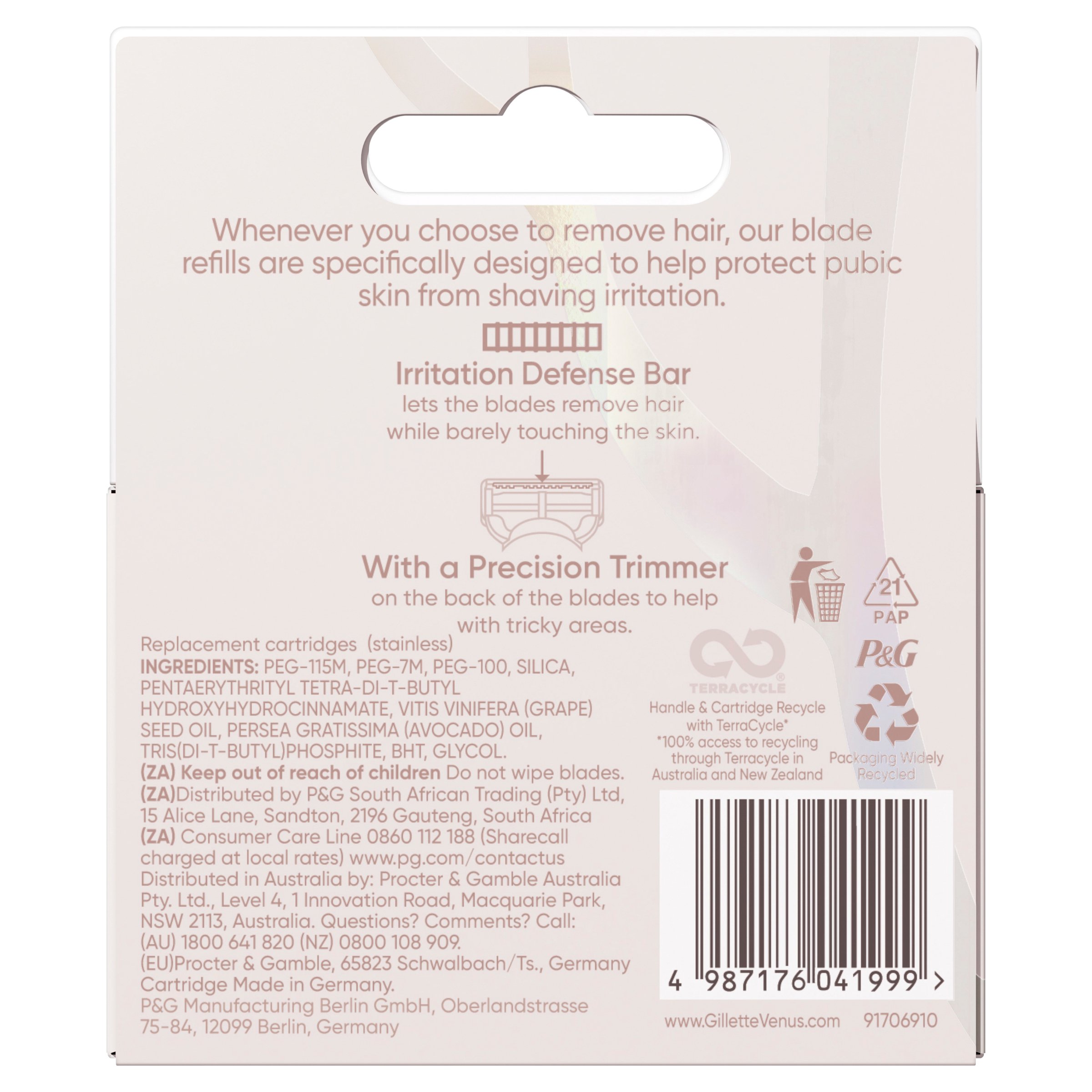 Gillette Venus Women's Bikini Razor Blades For Pubic Hair & Skin 3 pack - Image 2