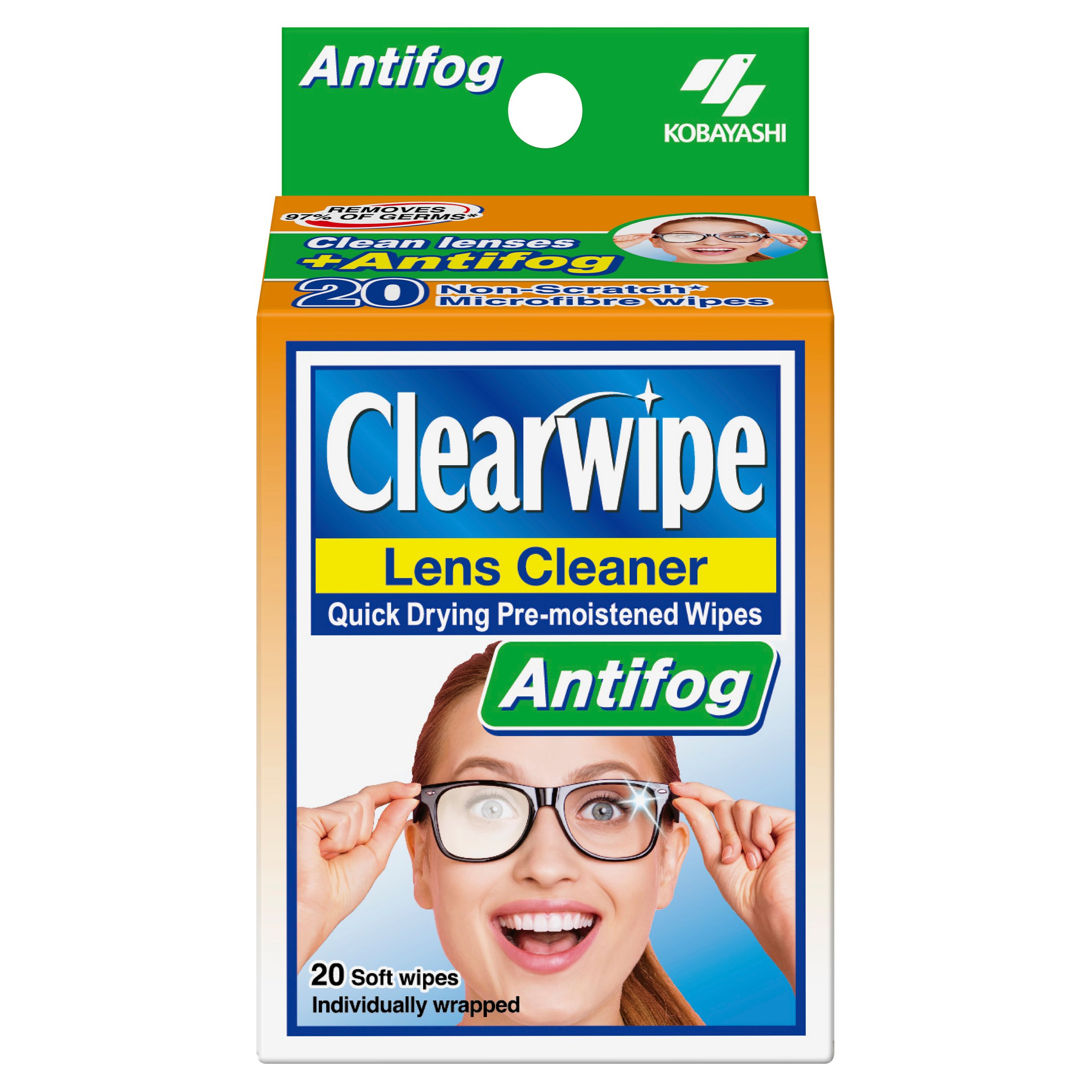 Clearwipe Lens Cleaner Antifog 20 Wipes 1 each - Image 1
