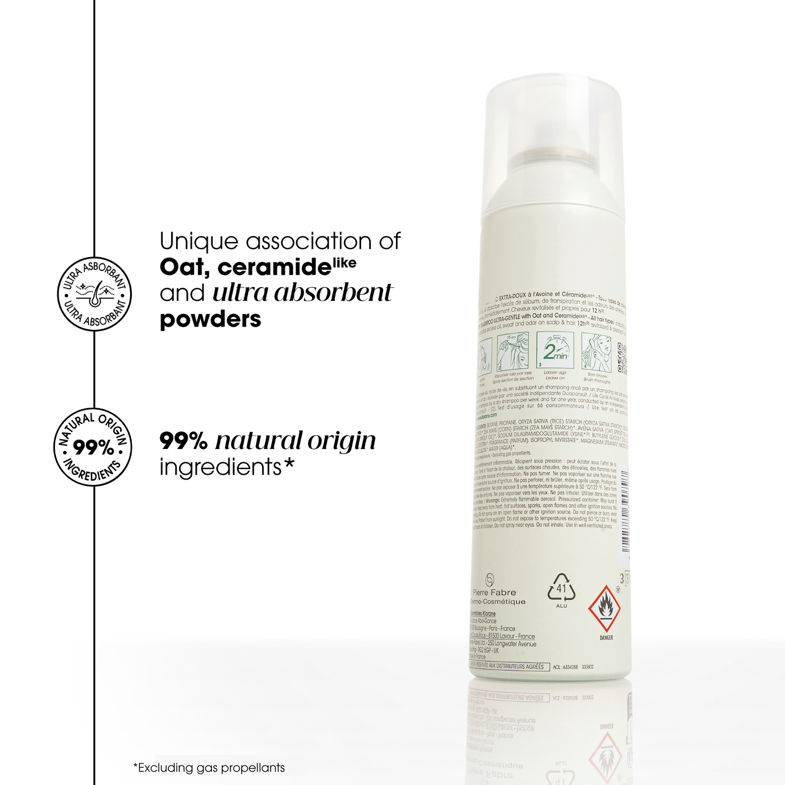Klorane Dry Shampoo With Oat & Ceramide Dark Hair All Hair Types 150ml - Image 6