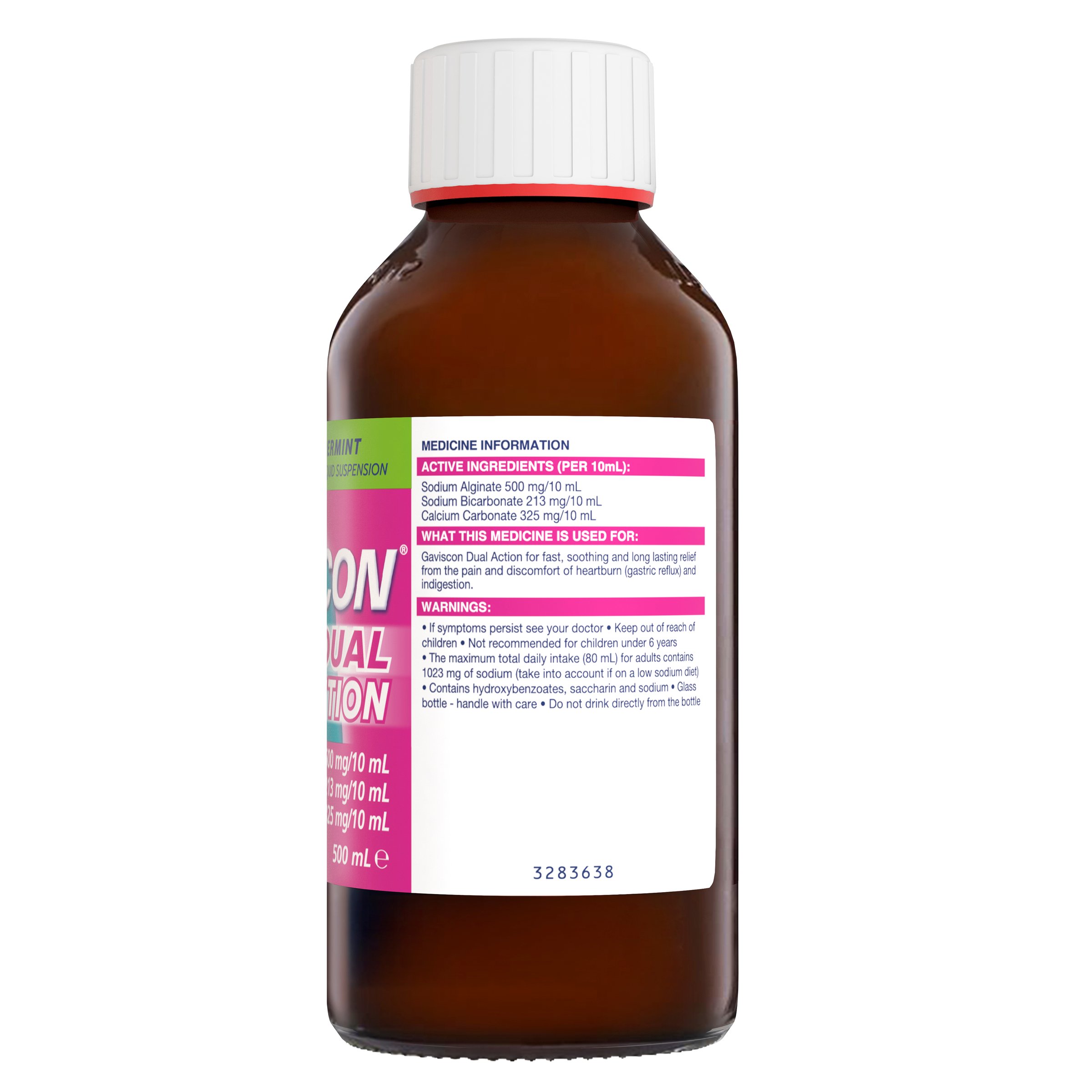 Gaviscon Dual Action Liquid Peppermint 500ml - Image 4