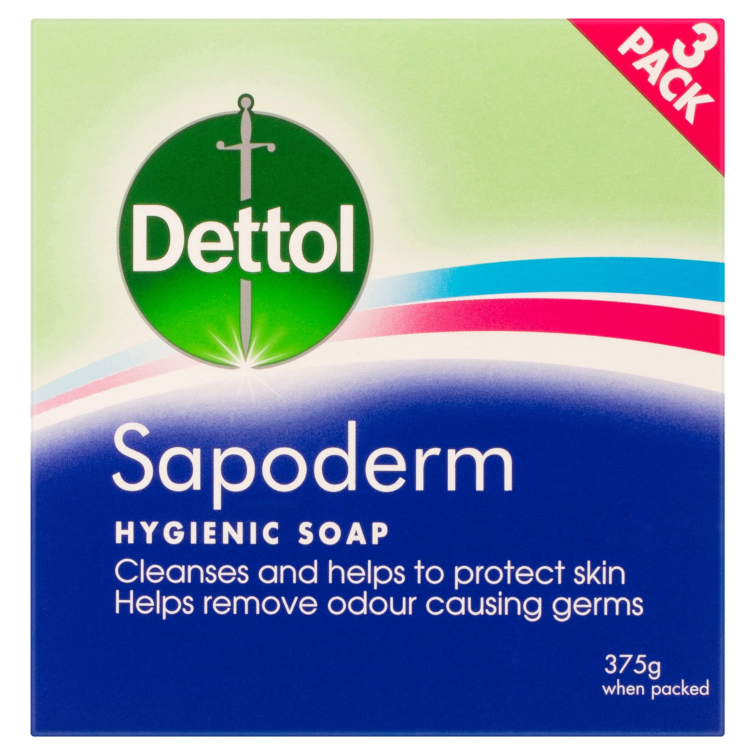 Dettol Sapoderm Hygienic Soap 125g - 3 Pack - Image 1