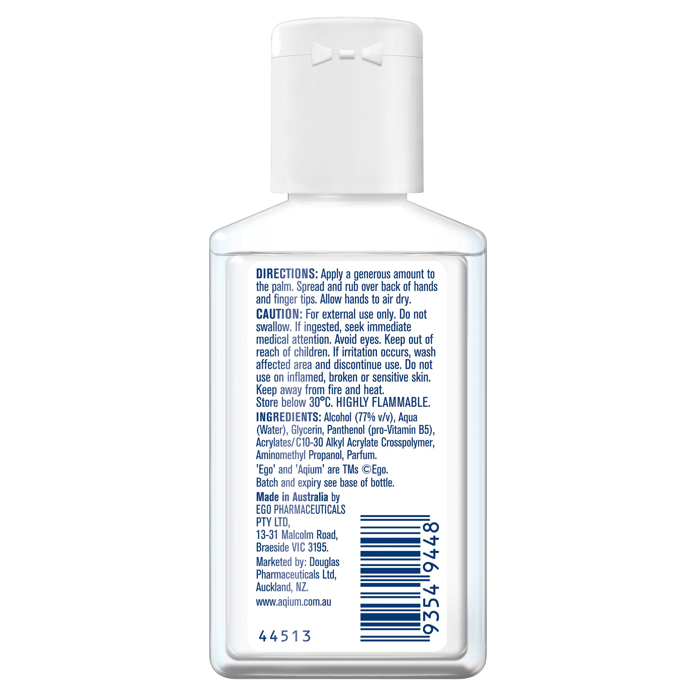 Ego Aqium Hand Sanitiser 60ml - Image 2