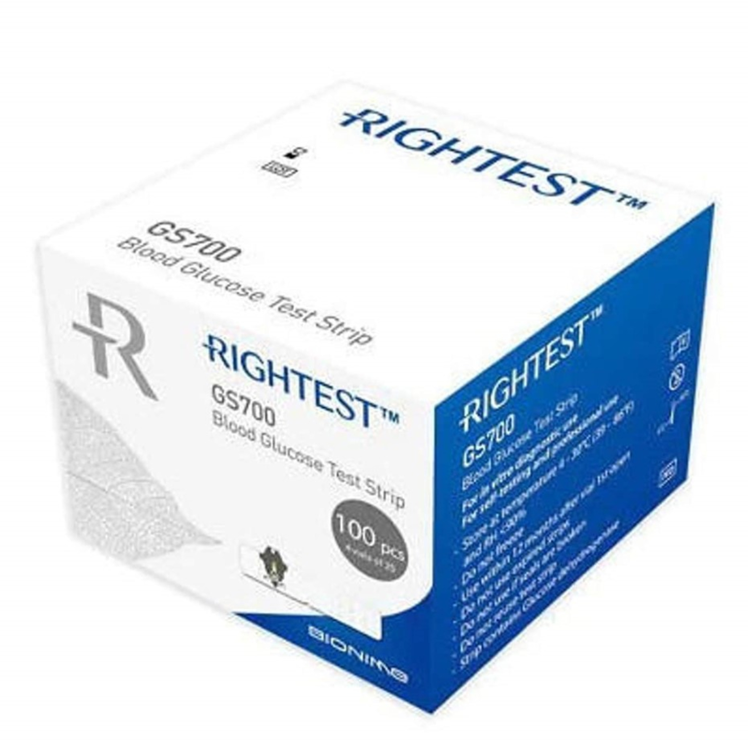 Bionime Rightest GS700 Blood Glucose Test Strips 100 pack