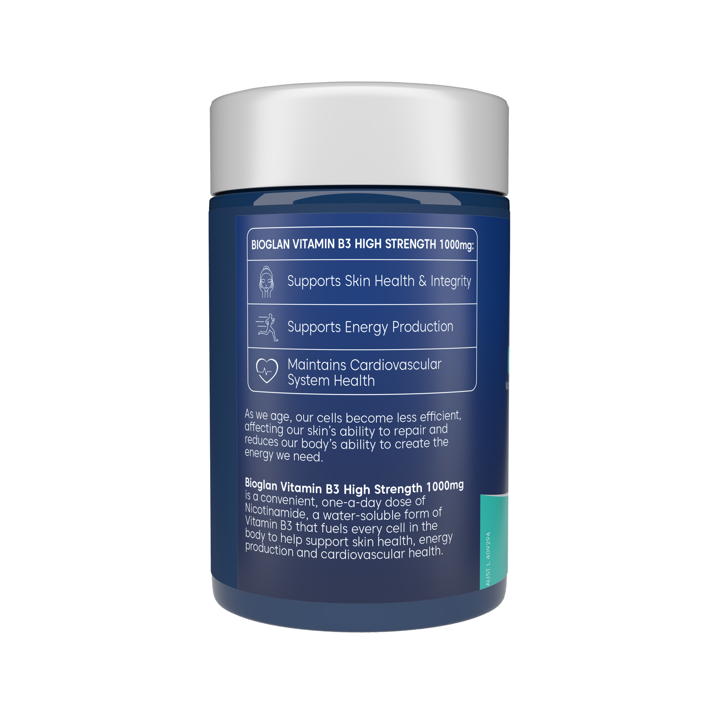 Bioglan Vitamin B3 1000mg - 60 capsules - Image 2