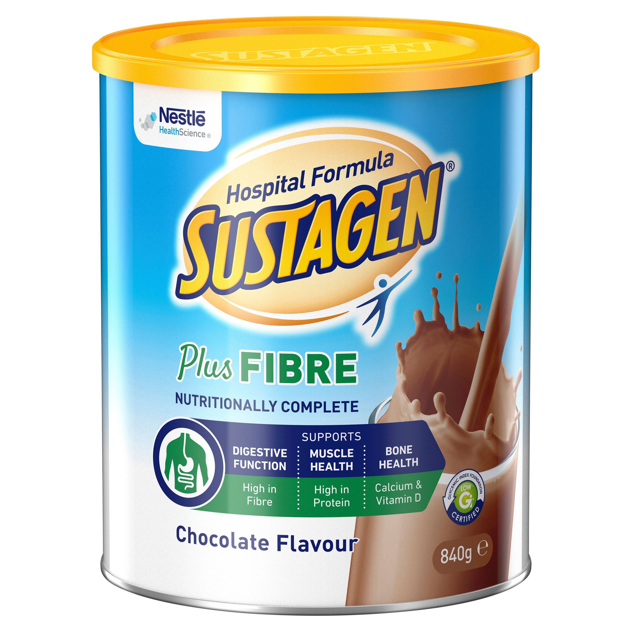 Sustagen Hospital Formula Plus Fibre Chocolate Flavour 840g - Image 1