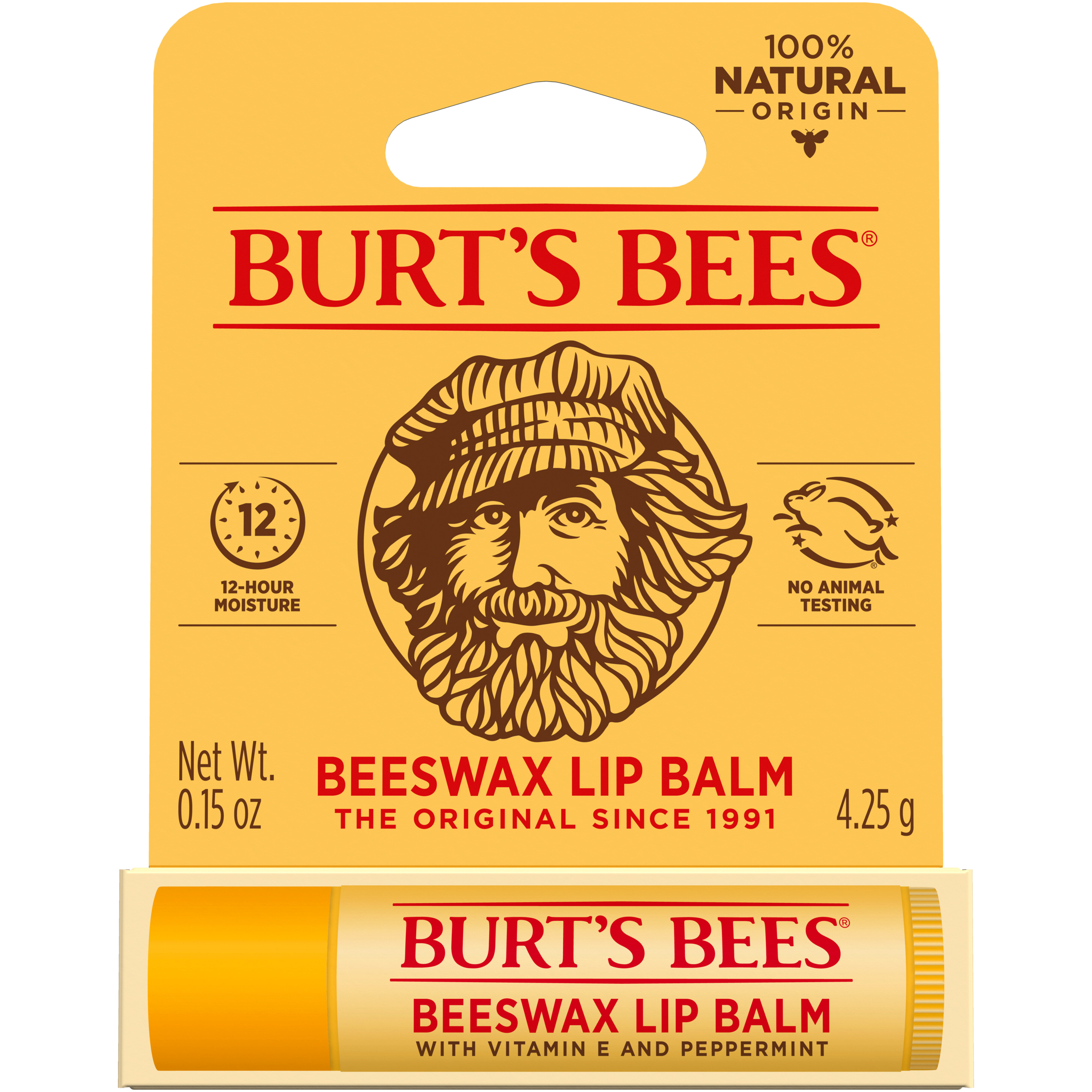 Burt's Bees Lip Balm Beeswax Tube 4.25g - Image 1
