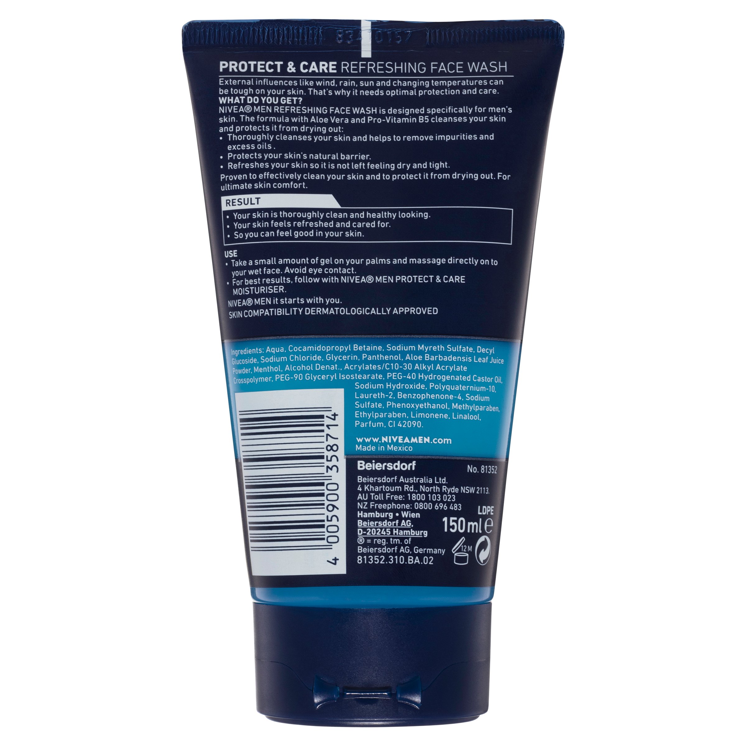 Nivea Men Protect & Care Face Wash Gel 150ml - Image 2