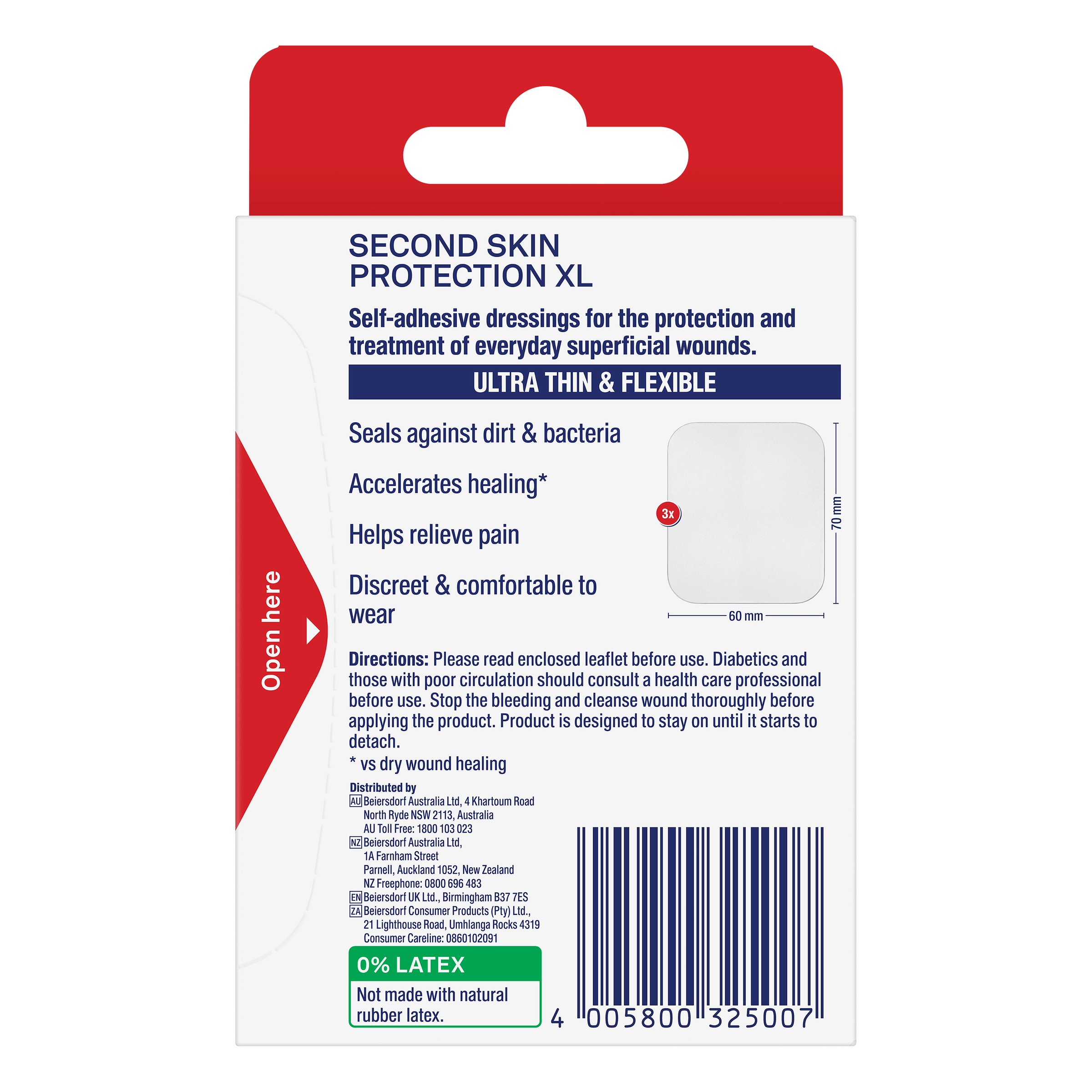 Elastoplast Second Skin Protection XL Dressing 3 strips - Image 2