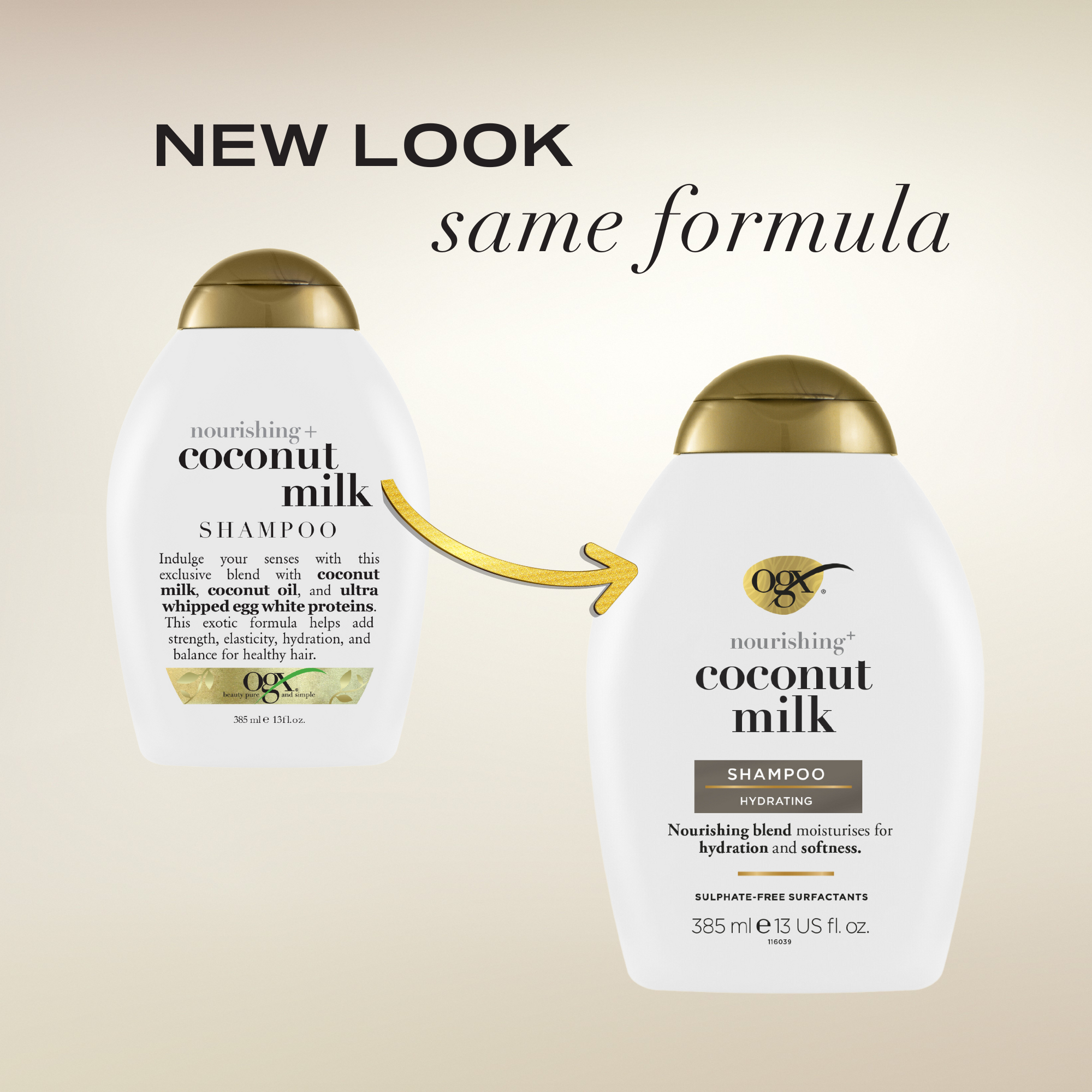 OGX Nourishing Coconut Milk Shampoo 385ml - Image 3