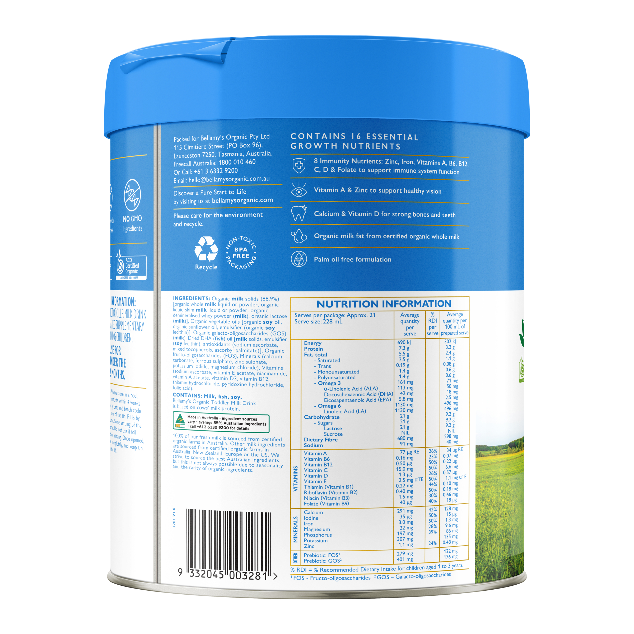 Bellamy's Organic Step 3 Toddler Milk Drink 800g - Image 2