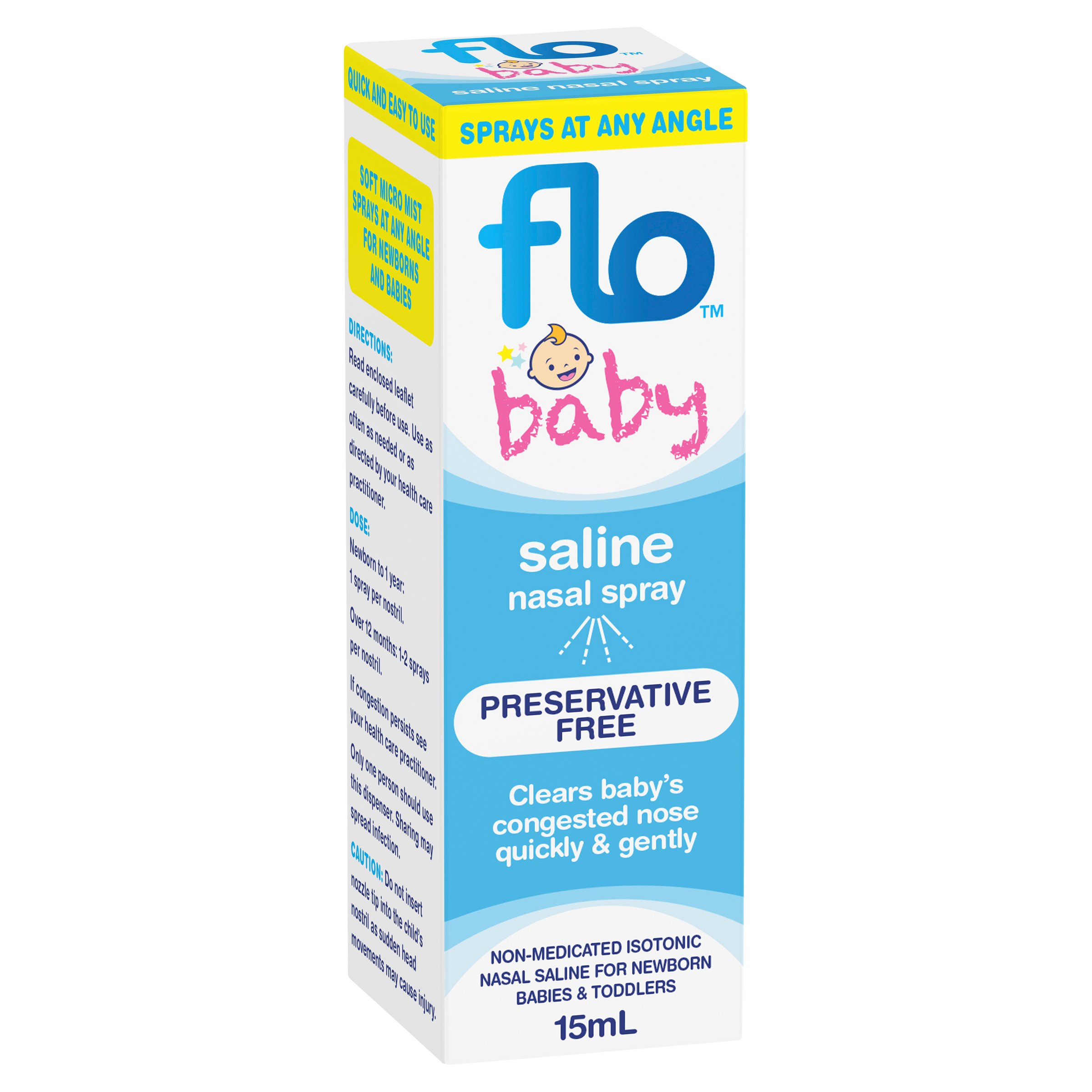 FLO Baby Saline Nasal Spray 15ml - Image 6