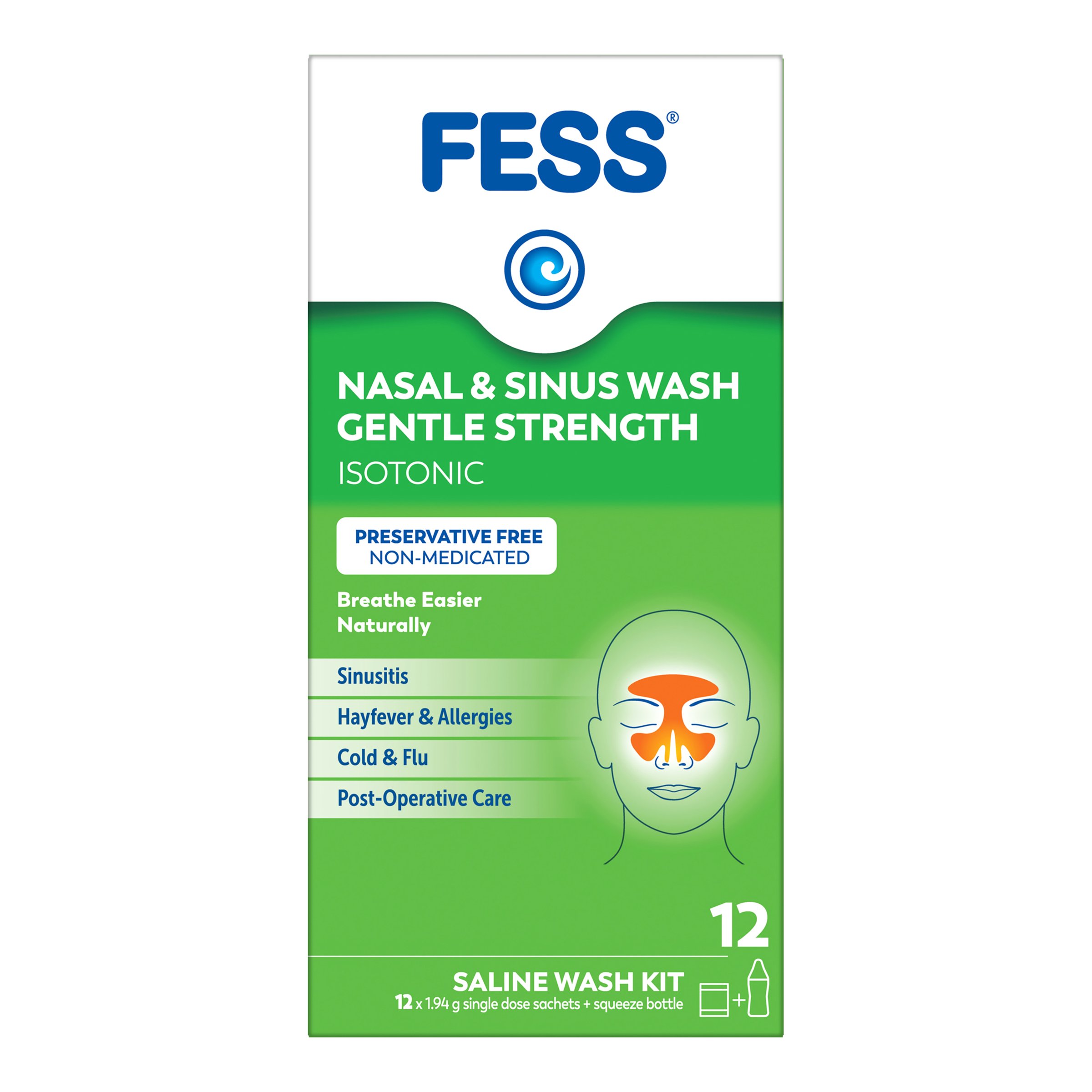 Fess Nasal & Sinus Wash Kit Gentle Strength 12 sachets - Image 6